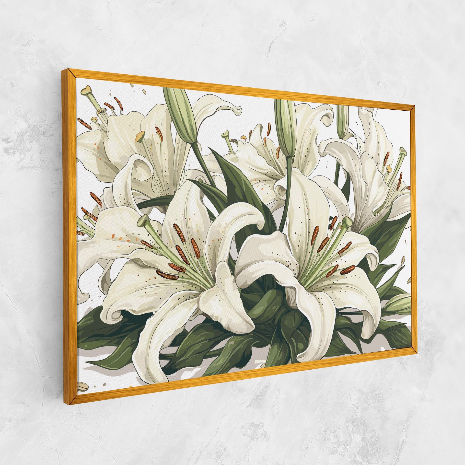Leinwandbild Grey White Lily mockup 1