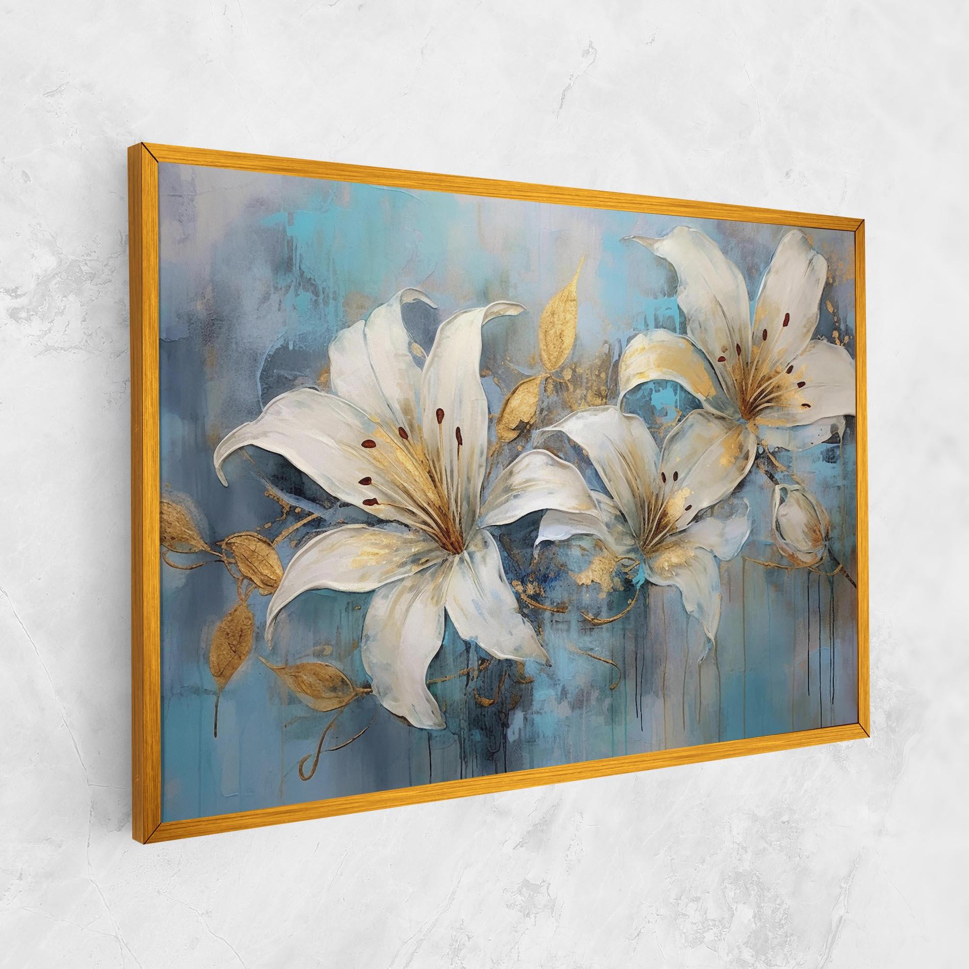 Leinwandbild Lily With Gold Painting mockup 1