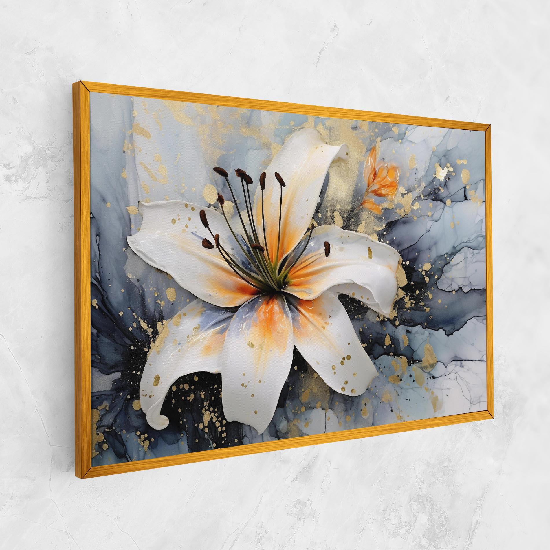 Leinwandbild Lily With Orange Painting mockup 1