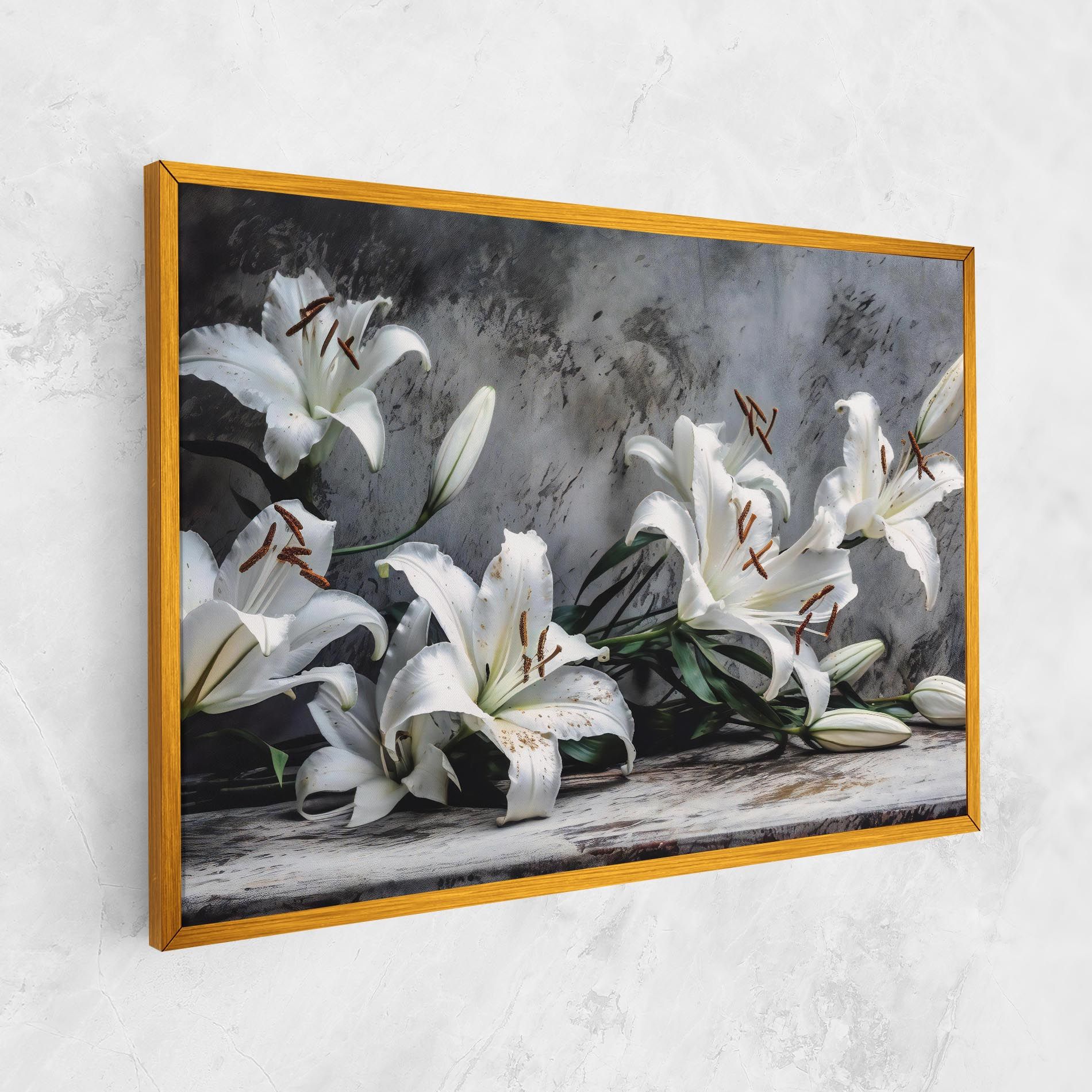 White Pretty Lily On Grey mockup 1
