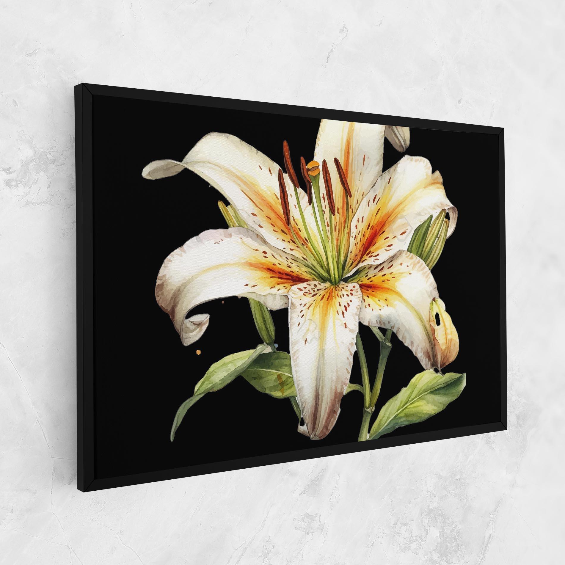 Leinwandbild Beautiful White Lily mockup 1