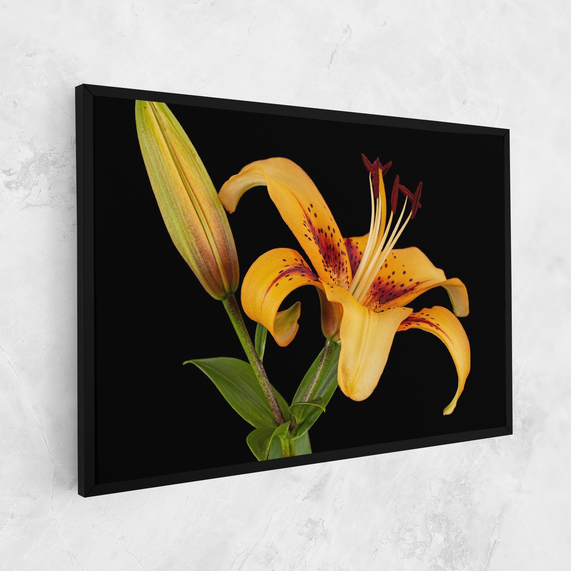 Leinwandbild Beautiful Yellow Lily mockup 1