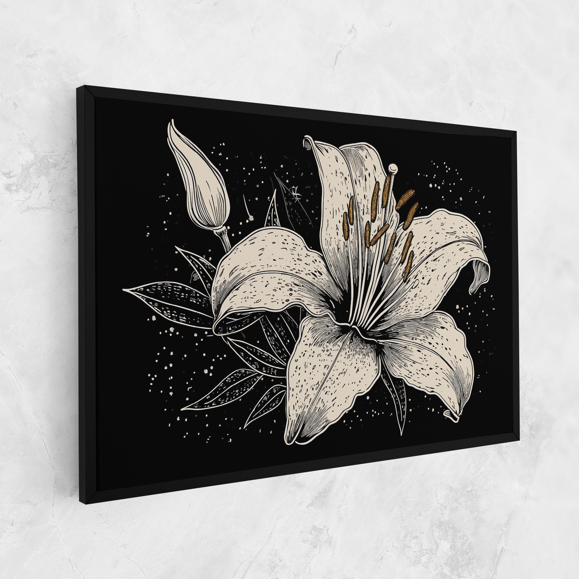 Leinwandbild Cream Black Lily mockup 1