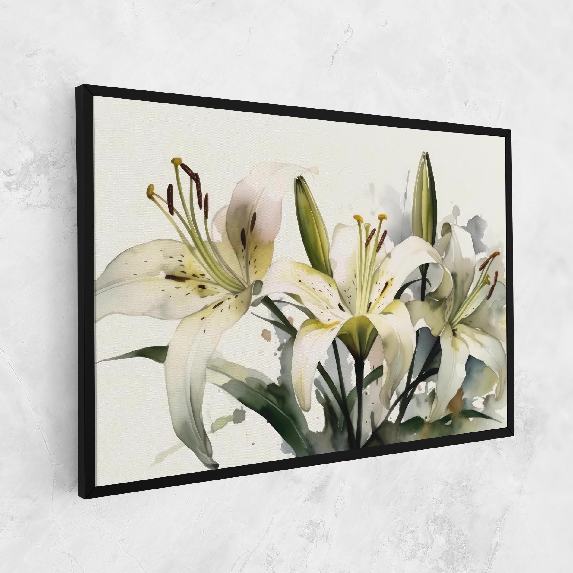 Leinwandbild Cute White Lily Painting mockup 1