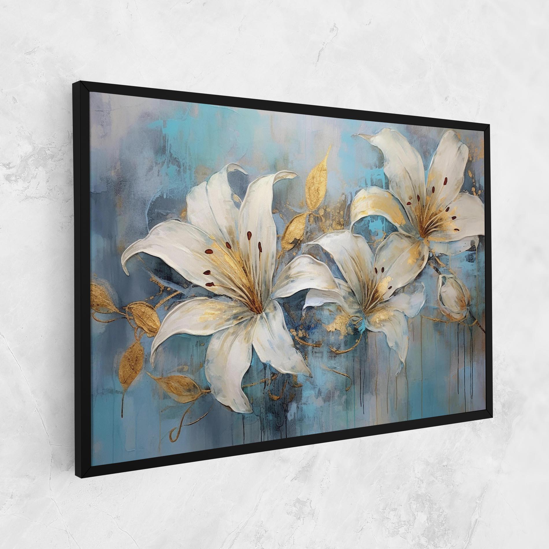 Leinwandbild Lily With Gold Painting mockup 1