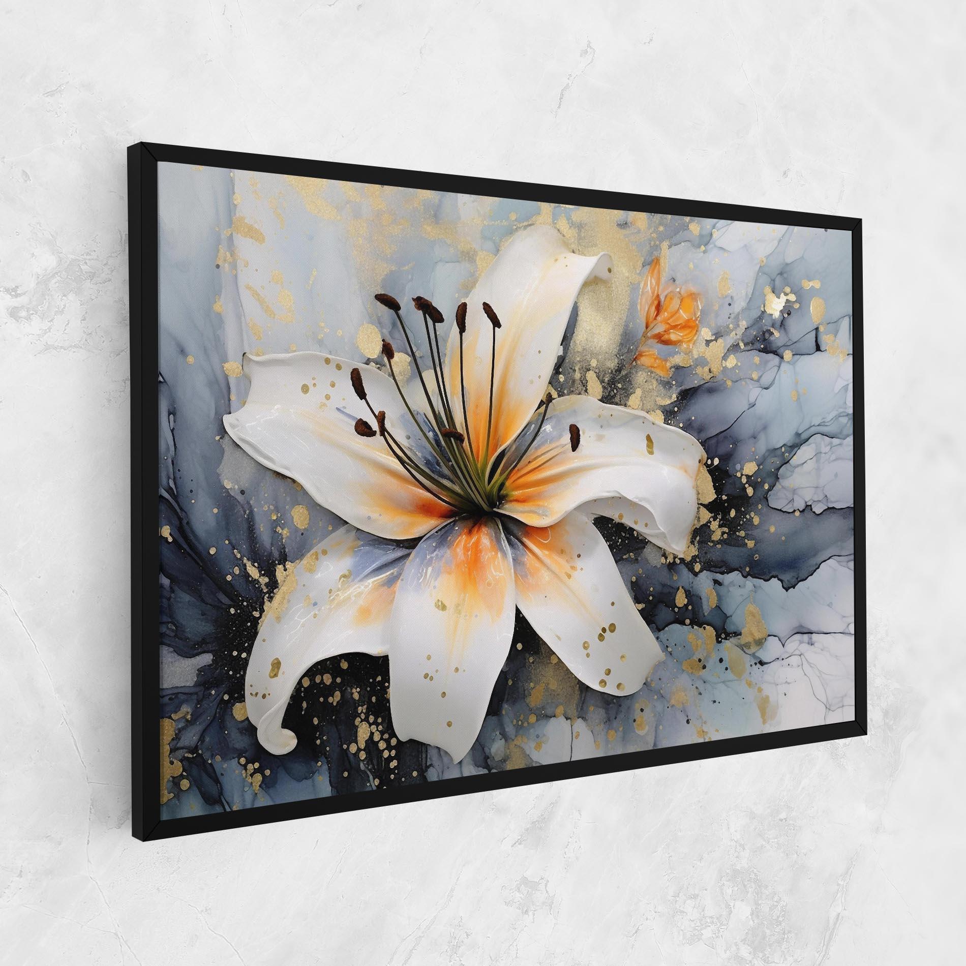Leinwandbild Lily With Orange Painting mockup 1