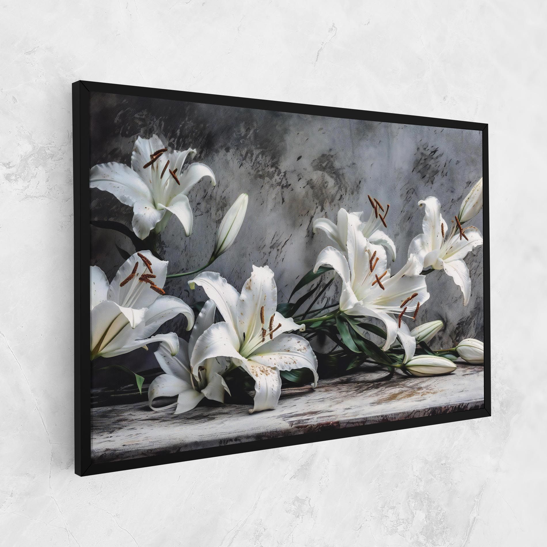 White Pretty Lily On Grey mockup 1