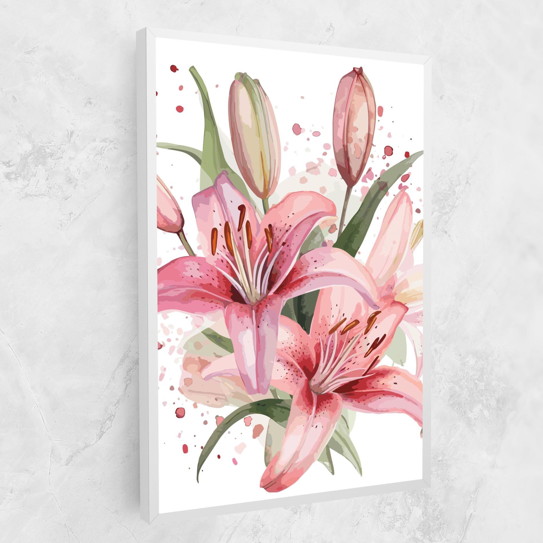 Leinwandbild Beautiful Pink Lily mockup 1