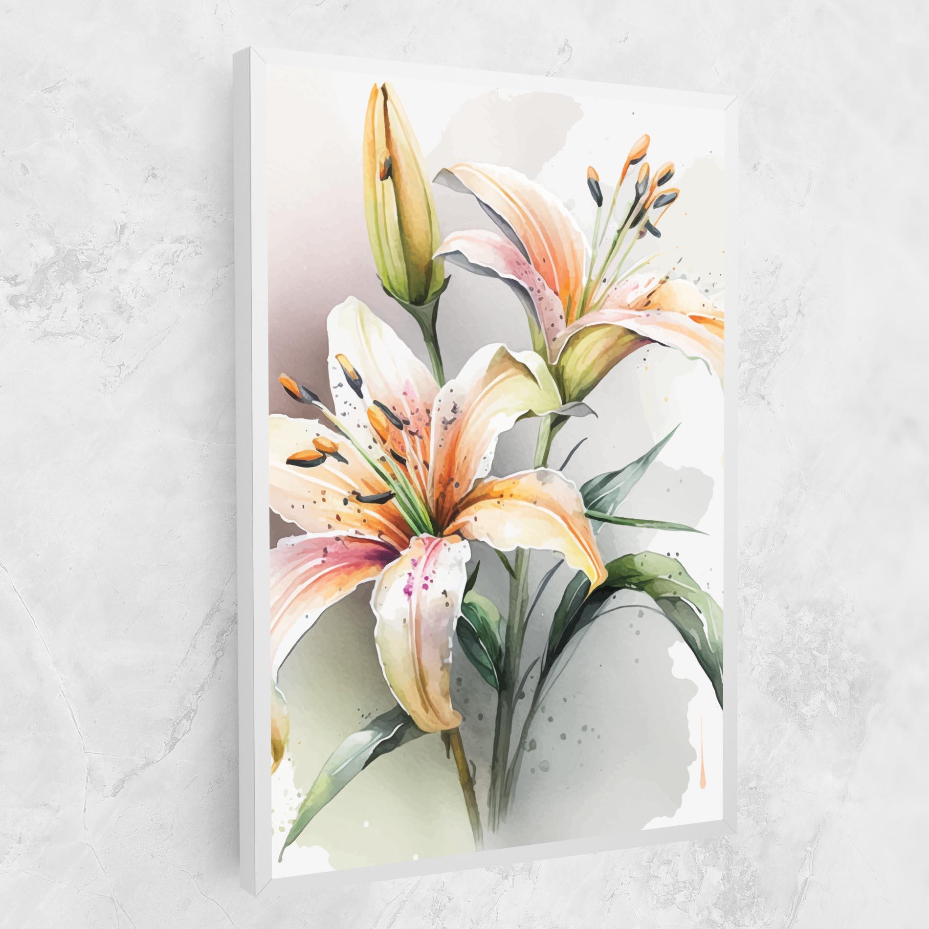 Leinwandbild White Orange Lily mockup 1