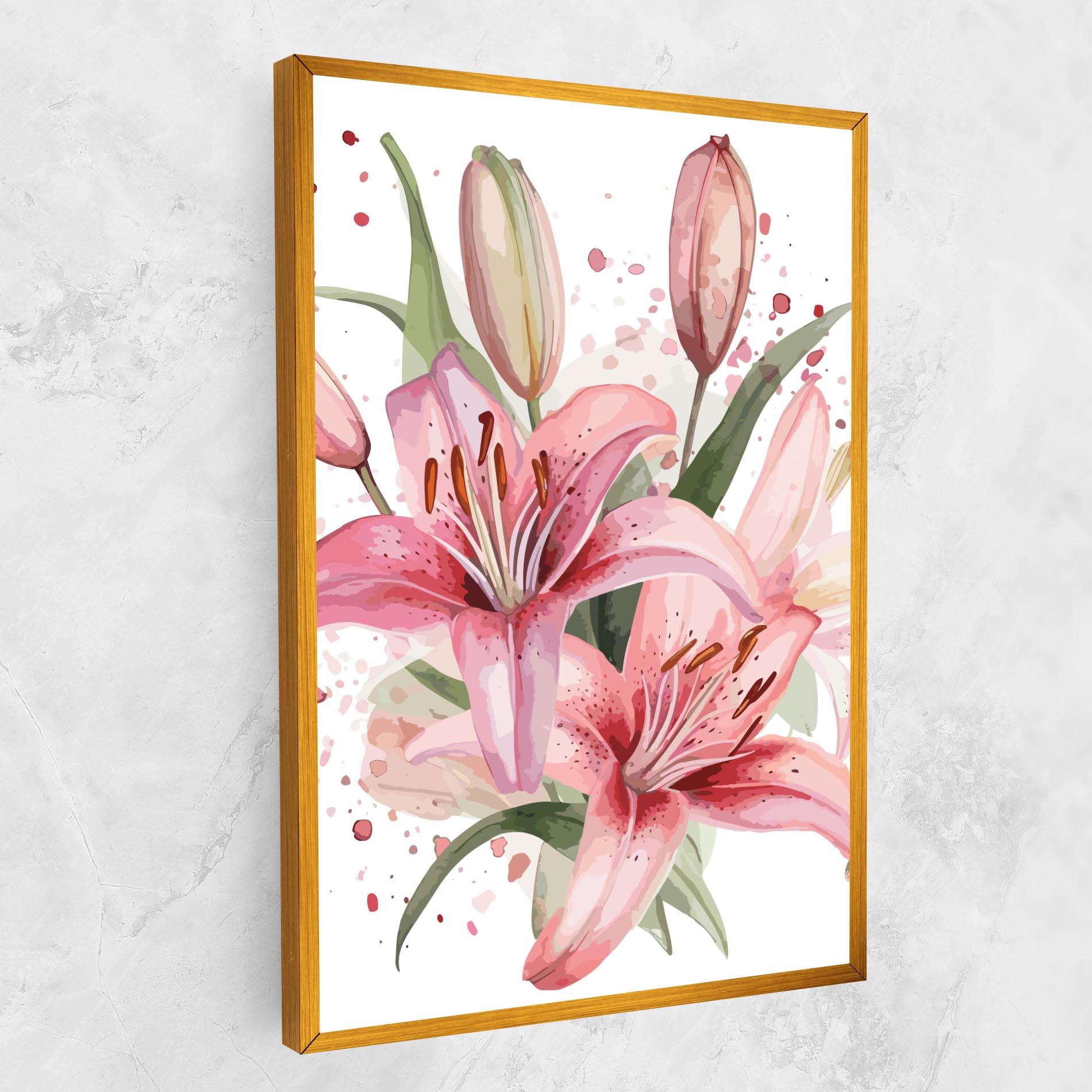 Leinwandbild Beautiful Pink Lily mockup 1
