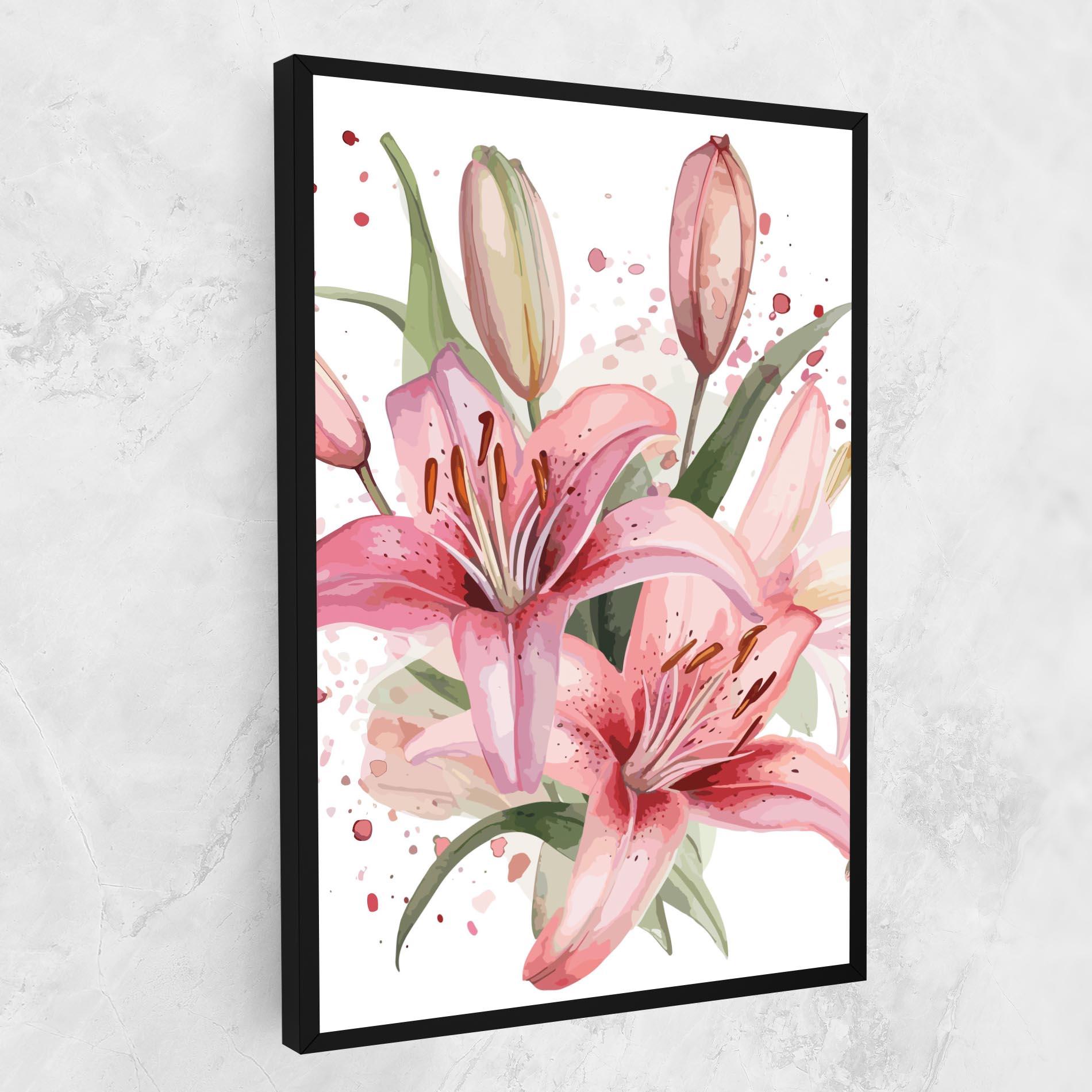 Leinwandbild Beautiful Pink Lily mockup 1