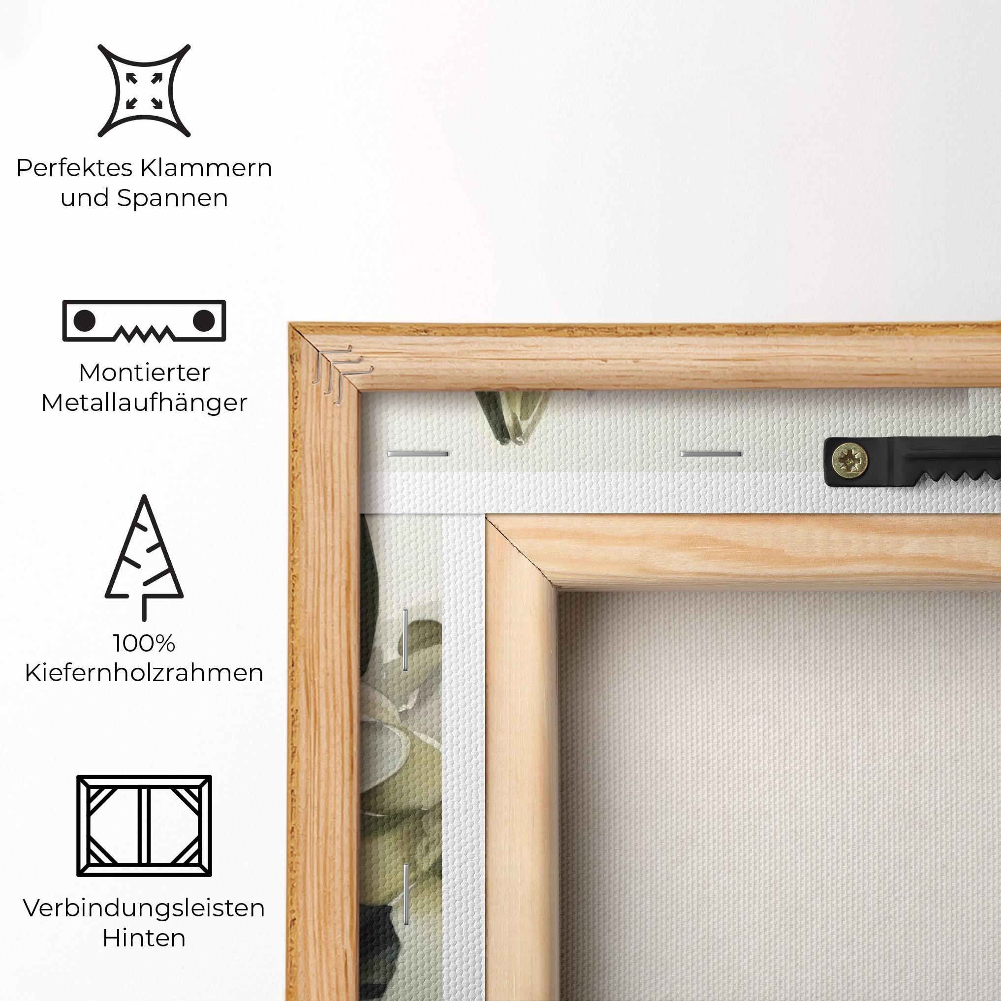 Leinwandbild Cute White Lily Painting mockup 5