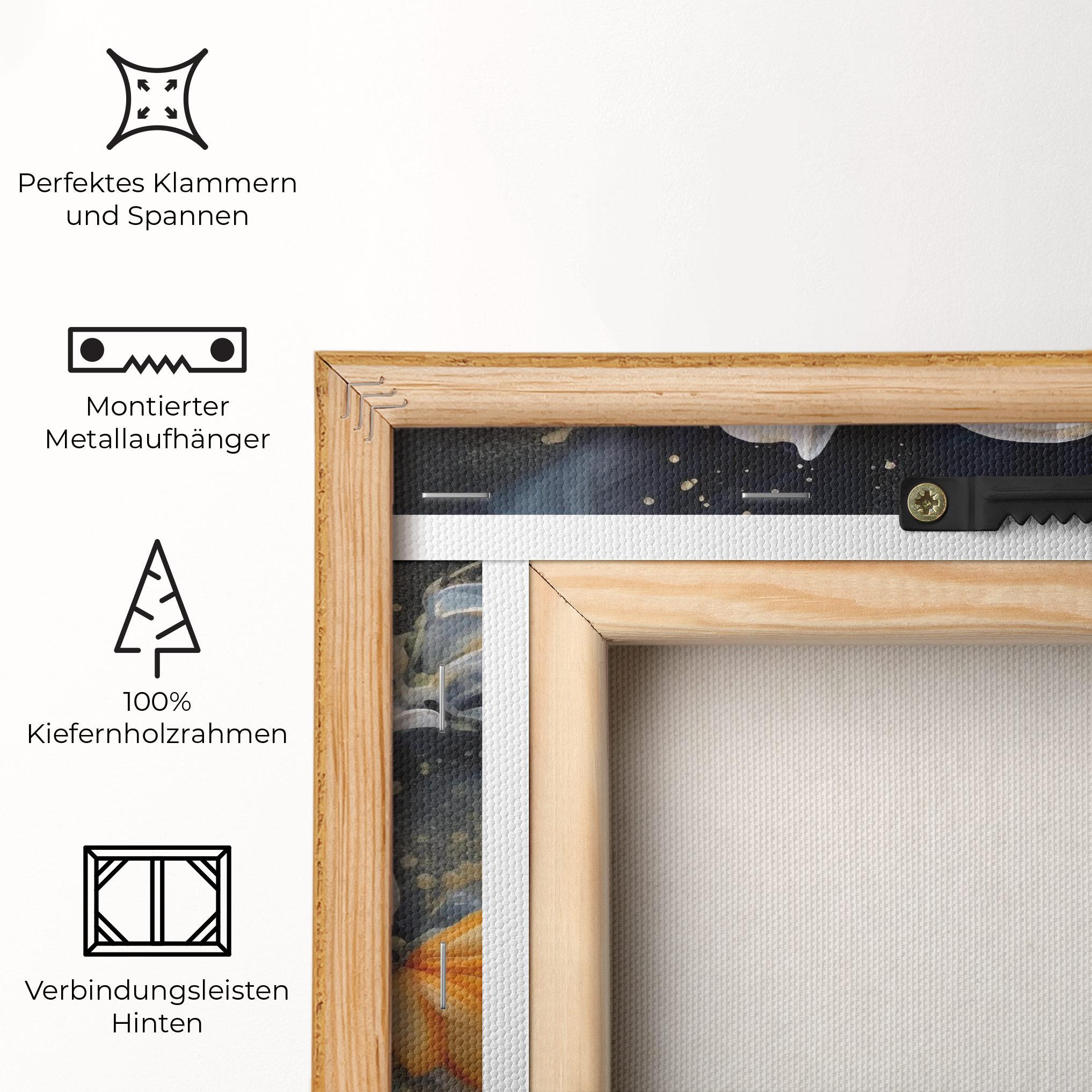 Leinwandbild Lily On Blue Painting mockup 5