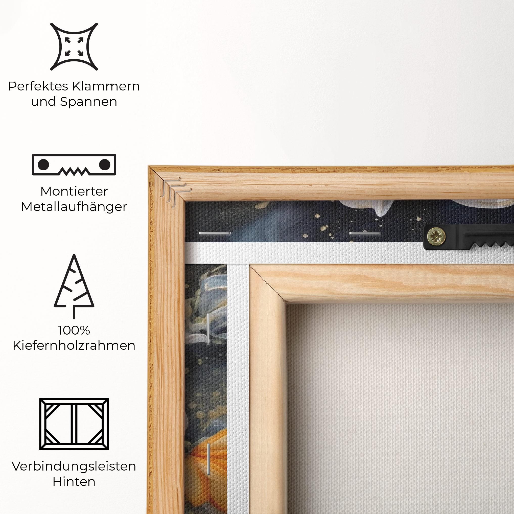 Lily On Blue Painting mockup 5