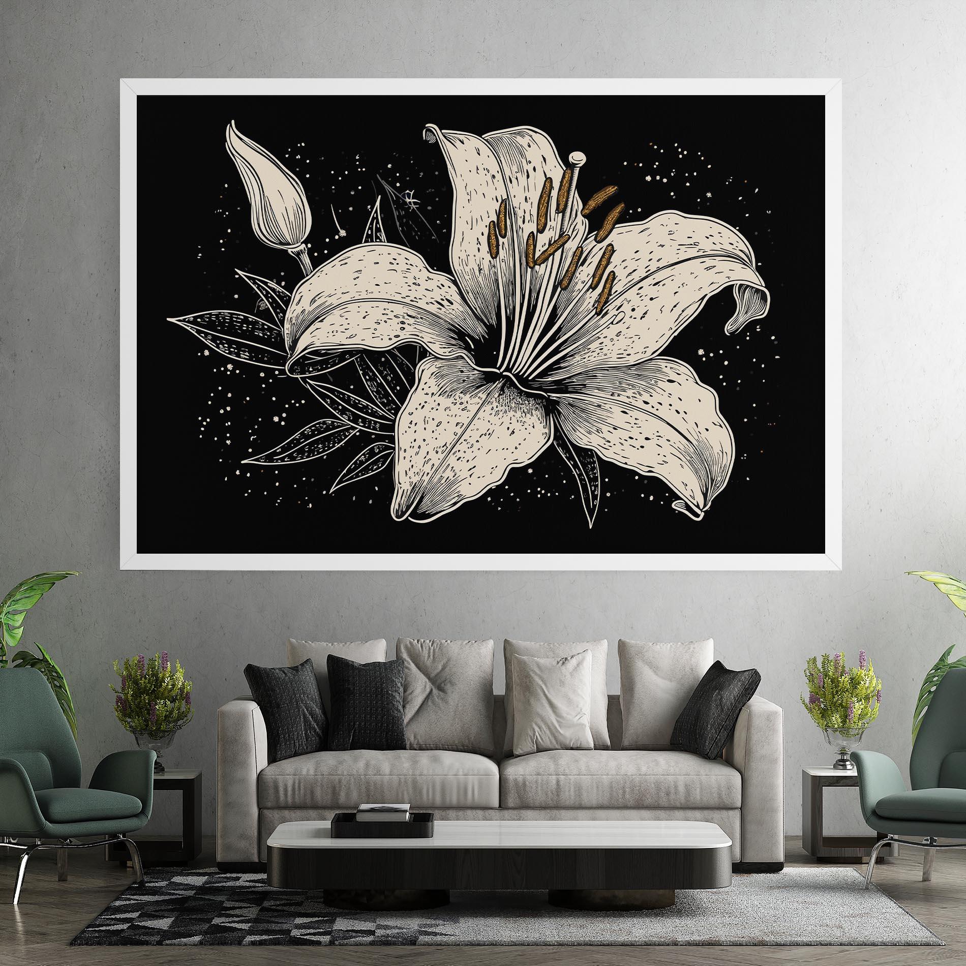 Leinwandbild Cream Black Lily mockup 7