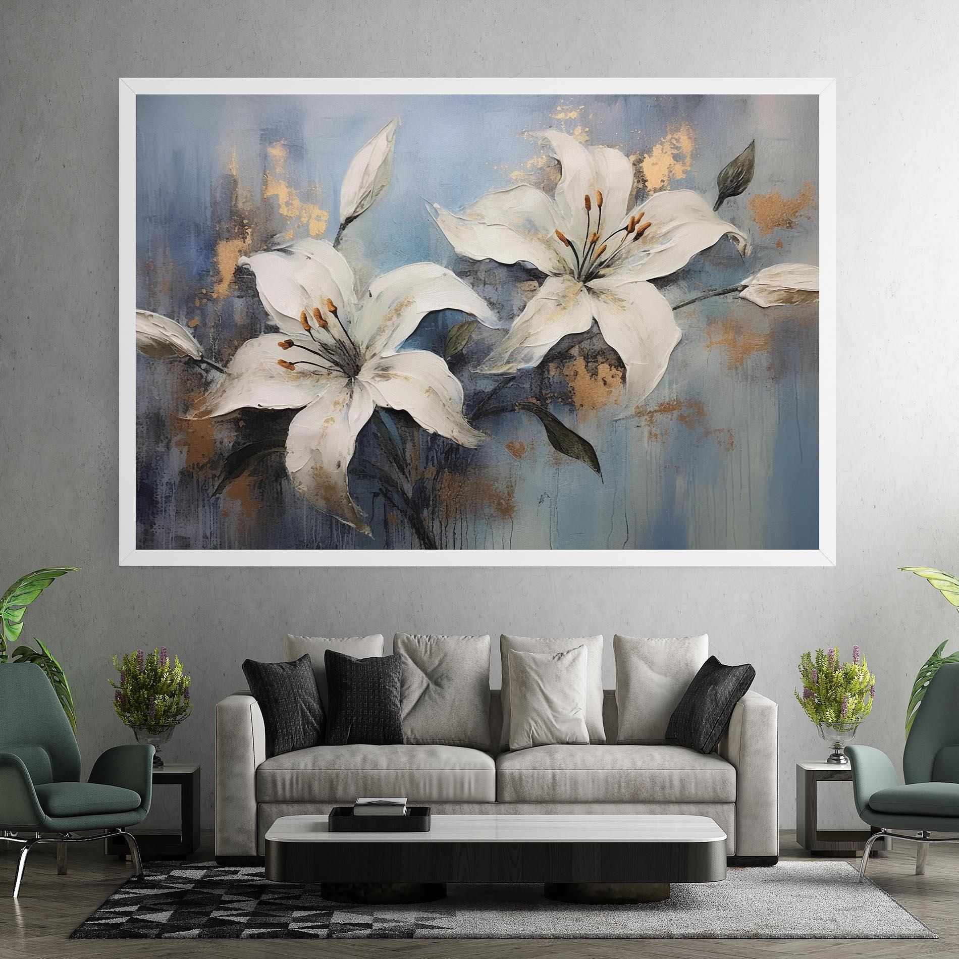 Leinwandbild Gold Lily Painting mockup 7