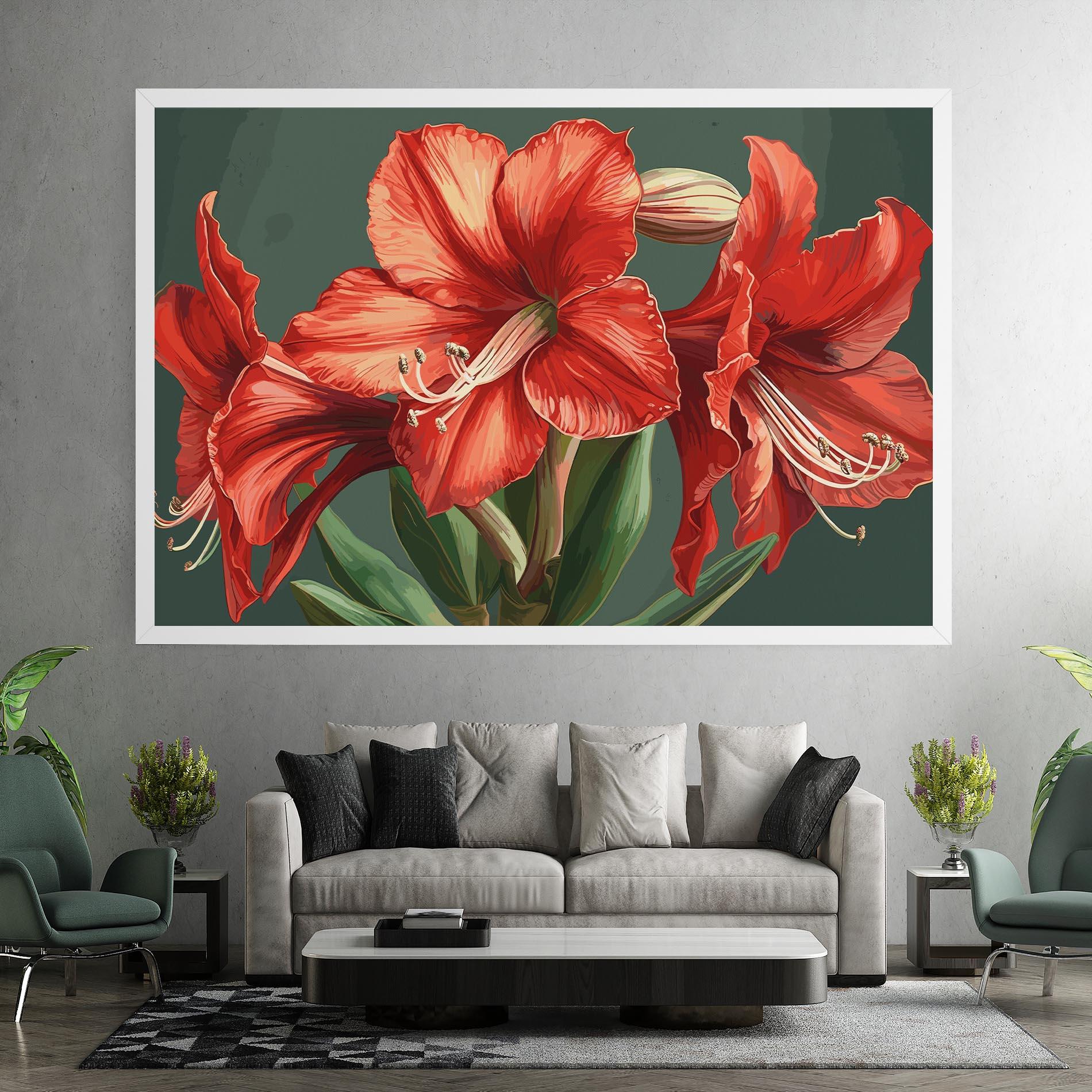 Leinwandbild Lily Orange Art mockup 7