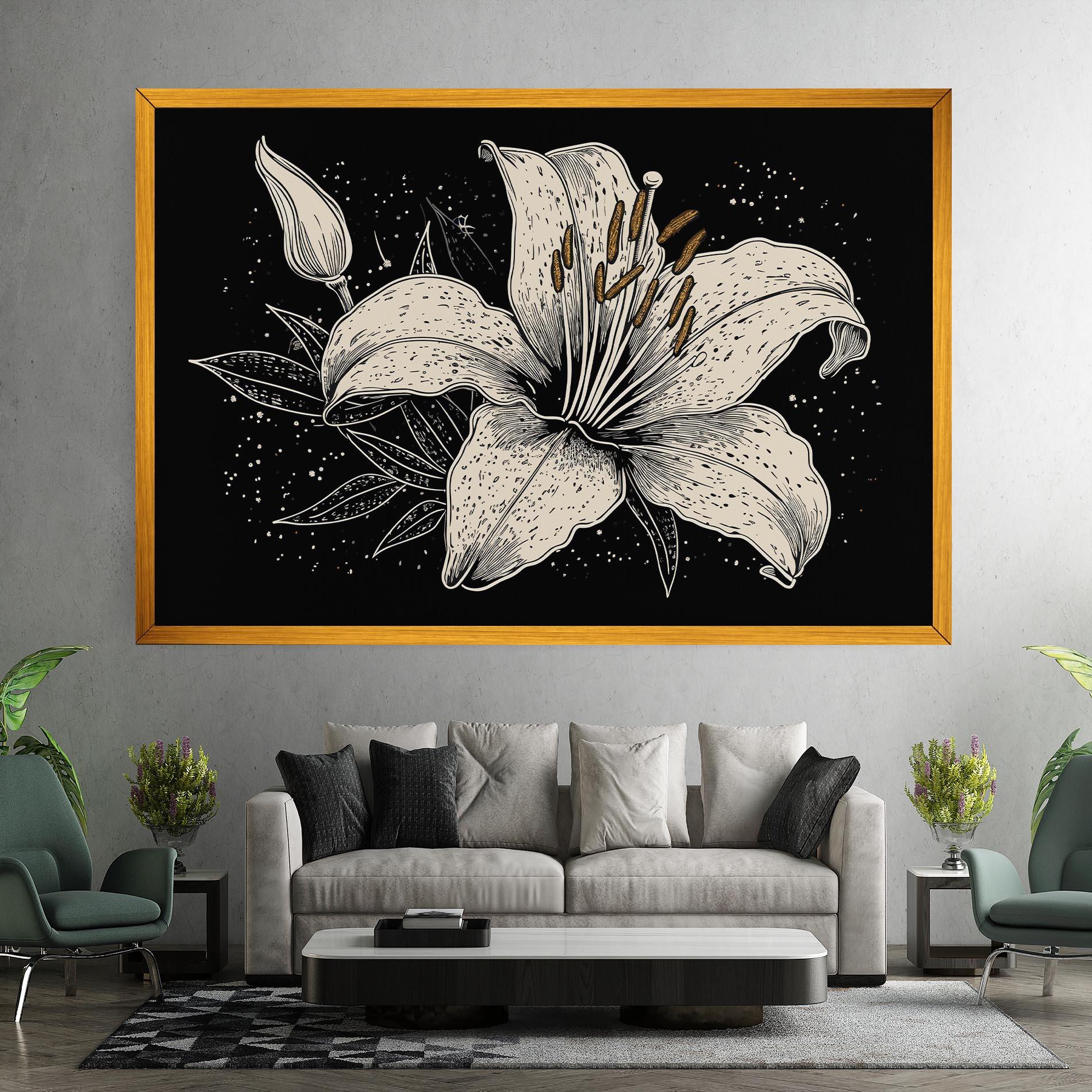 Leinwandbild Cream Black Lily mockup 7