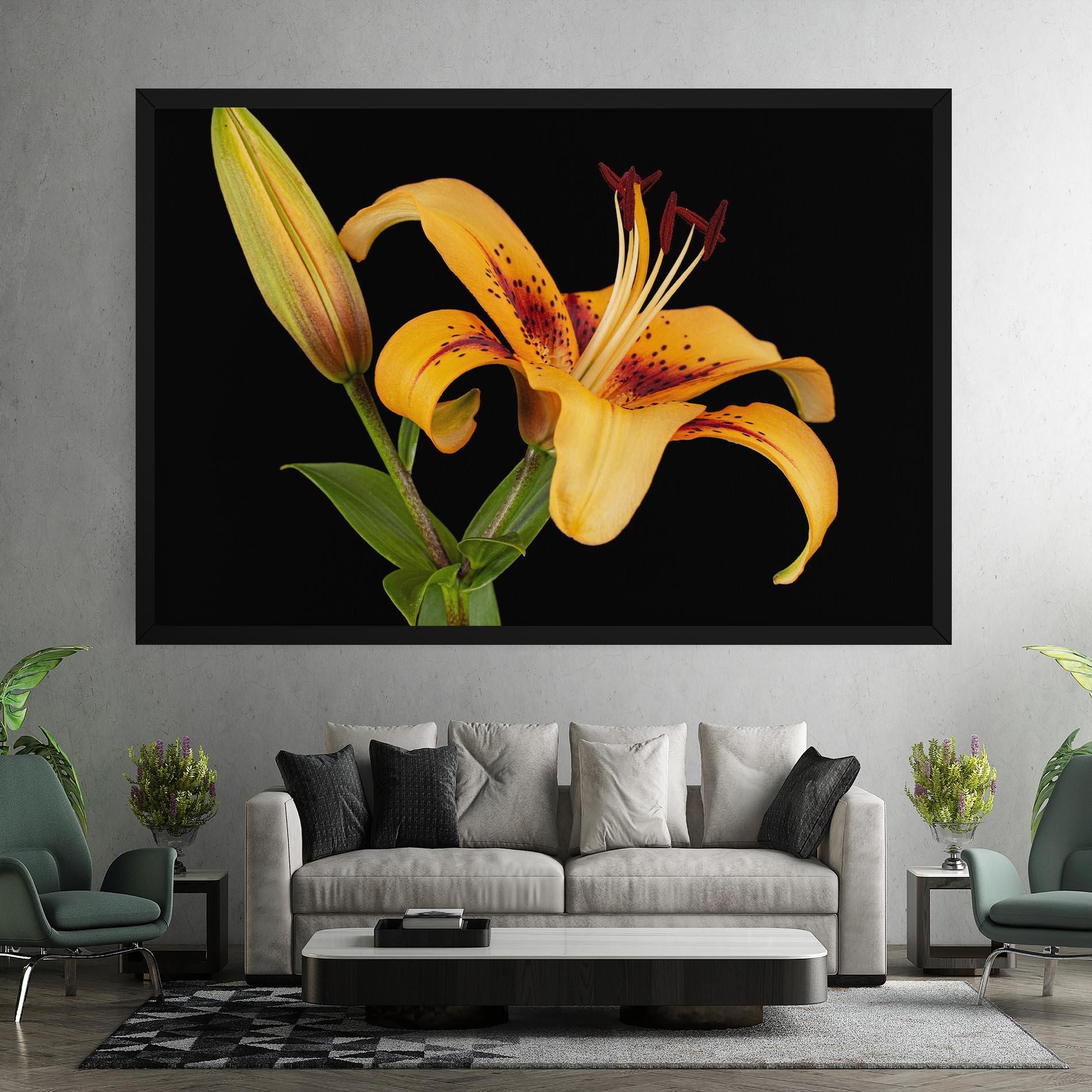Leinwandbild Beautiful Yellow Lily mockup 7