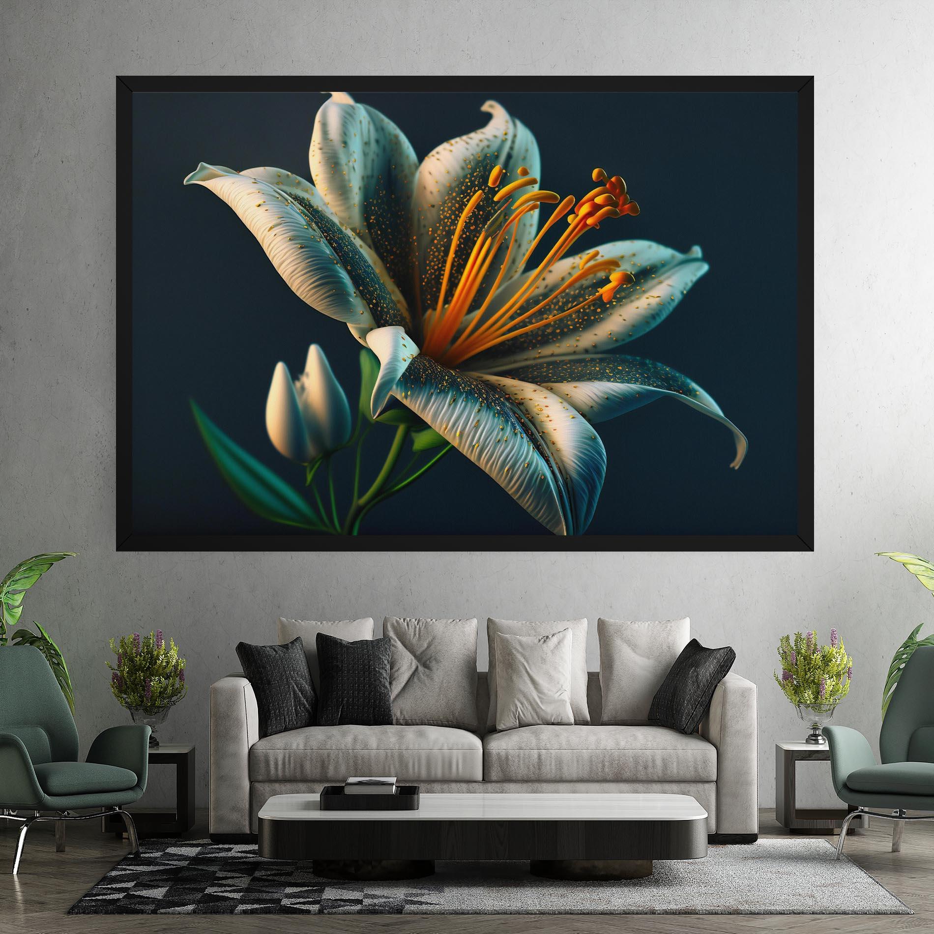 Leinwandbild Blue Grey Lily mockup 7