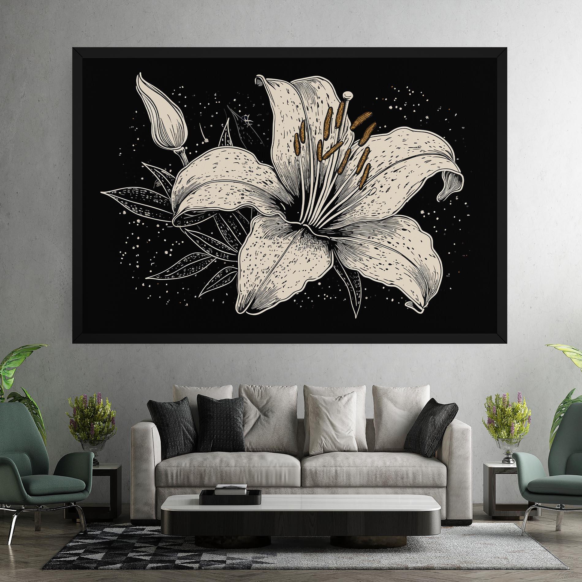 Leinwandbild Cream Black Lily mockup 7