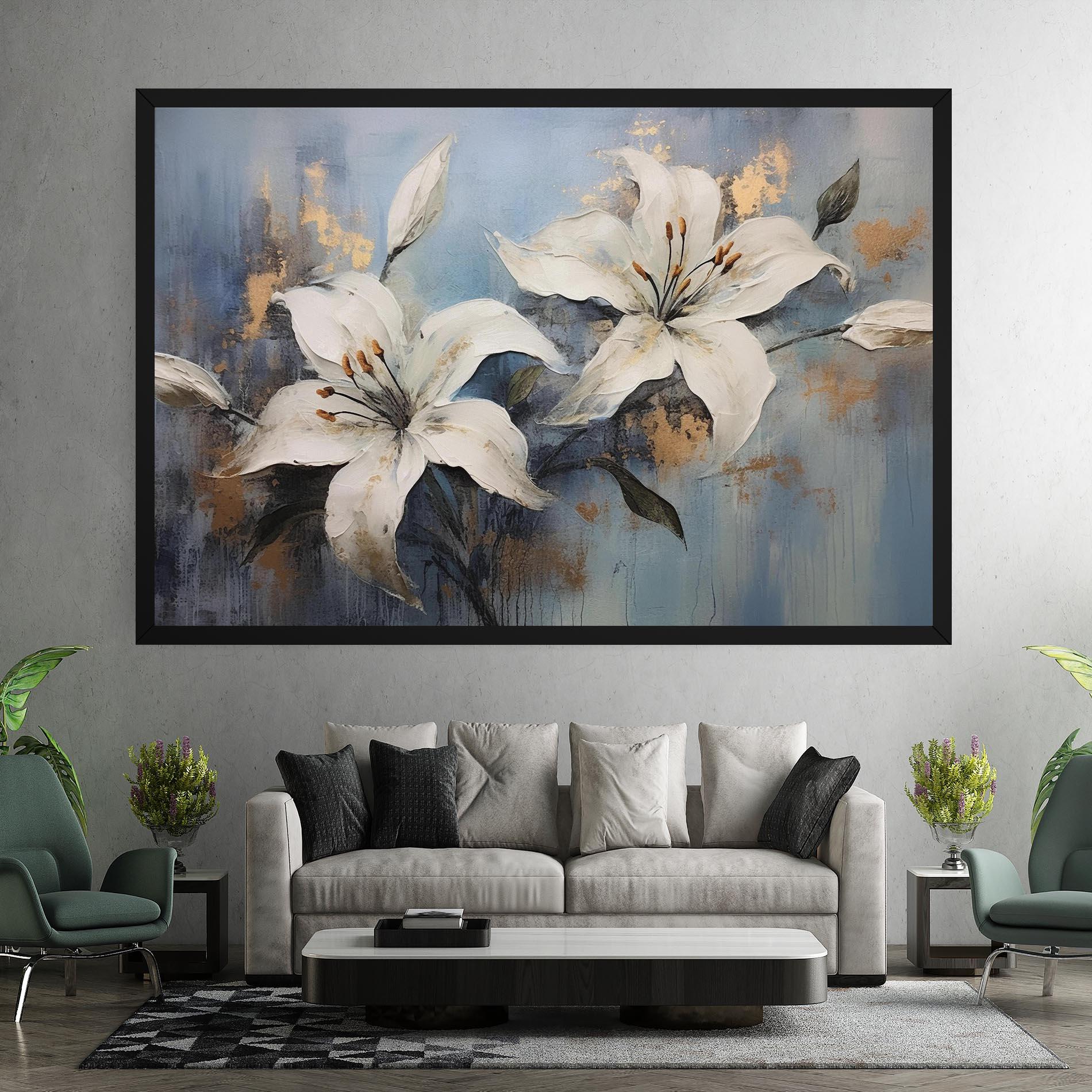 Leinwandbild Gold Lily Painting mockup 7