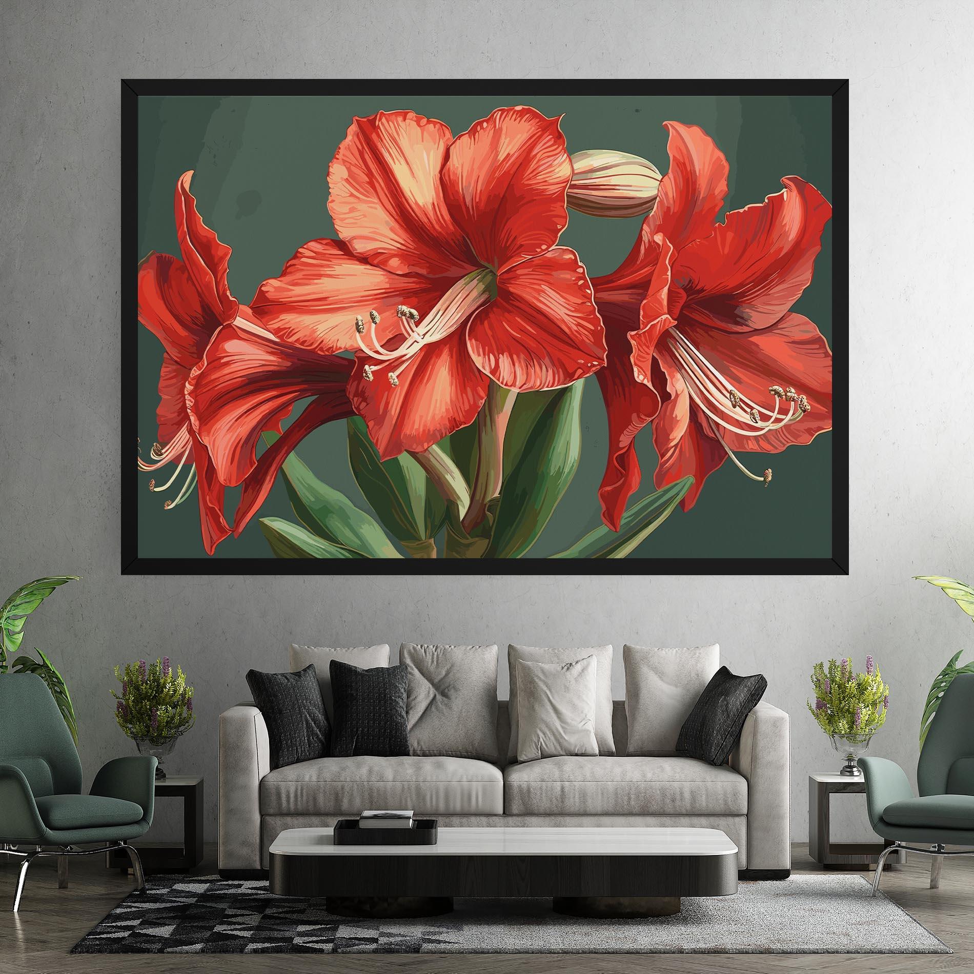 Leinwandbild Lily Orange Art mockup 7