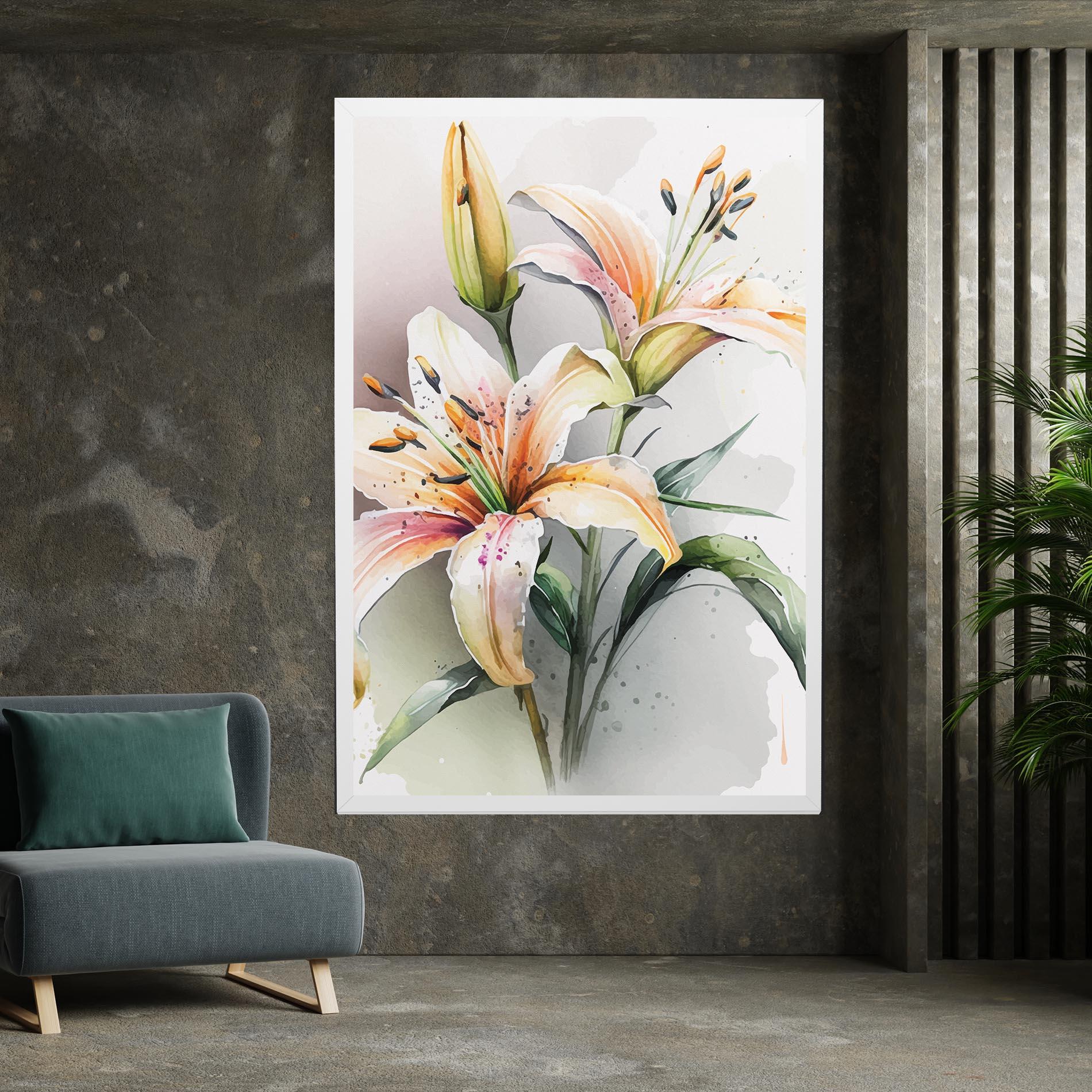 Leinwandbild White Orange Lily mockup 7
