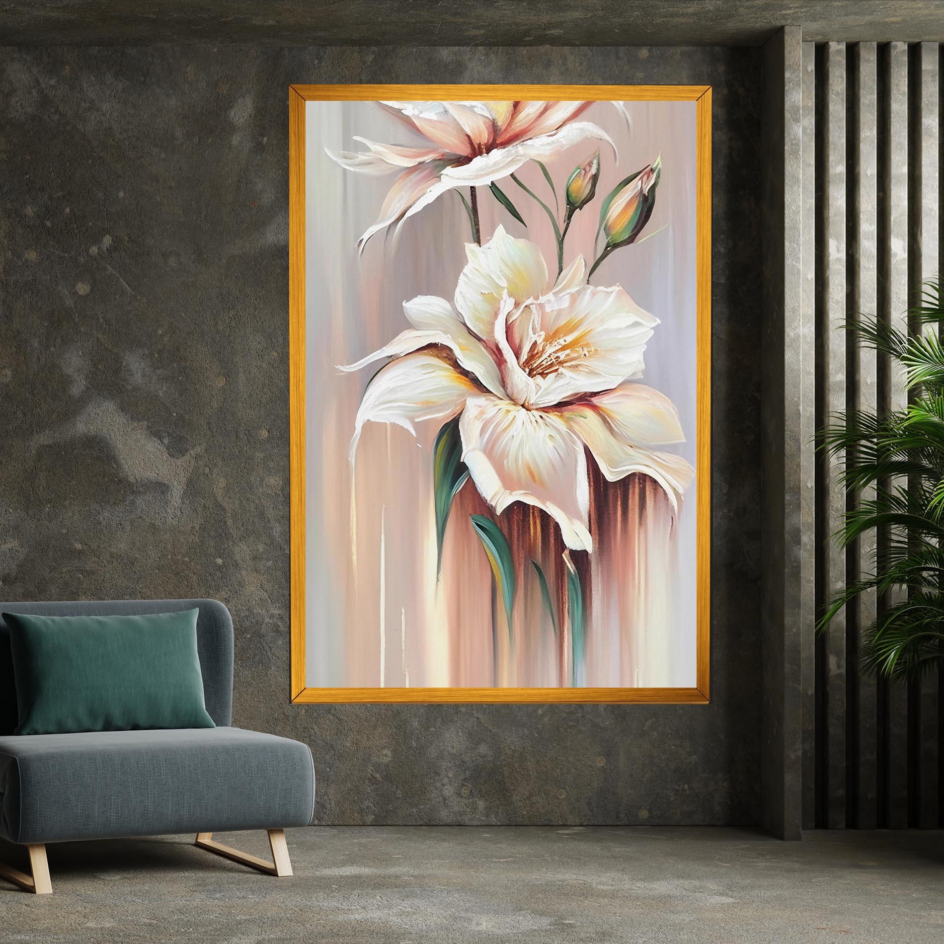 Leinwandbild Abstract Lily Painting mockup 7