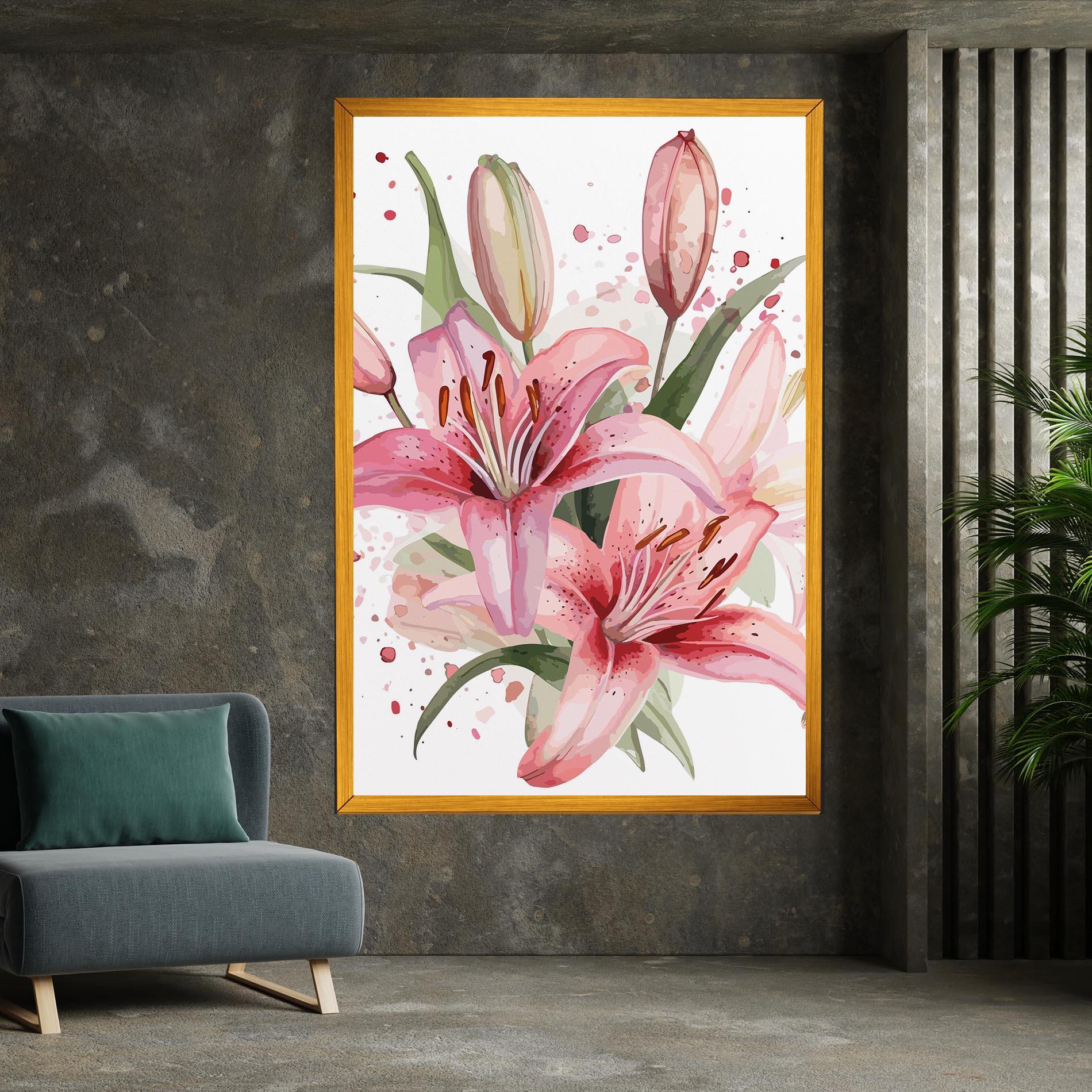 Leinwandbild Beautiful Pink Lily mockup 7
