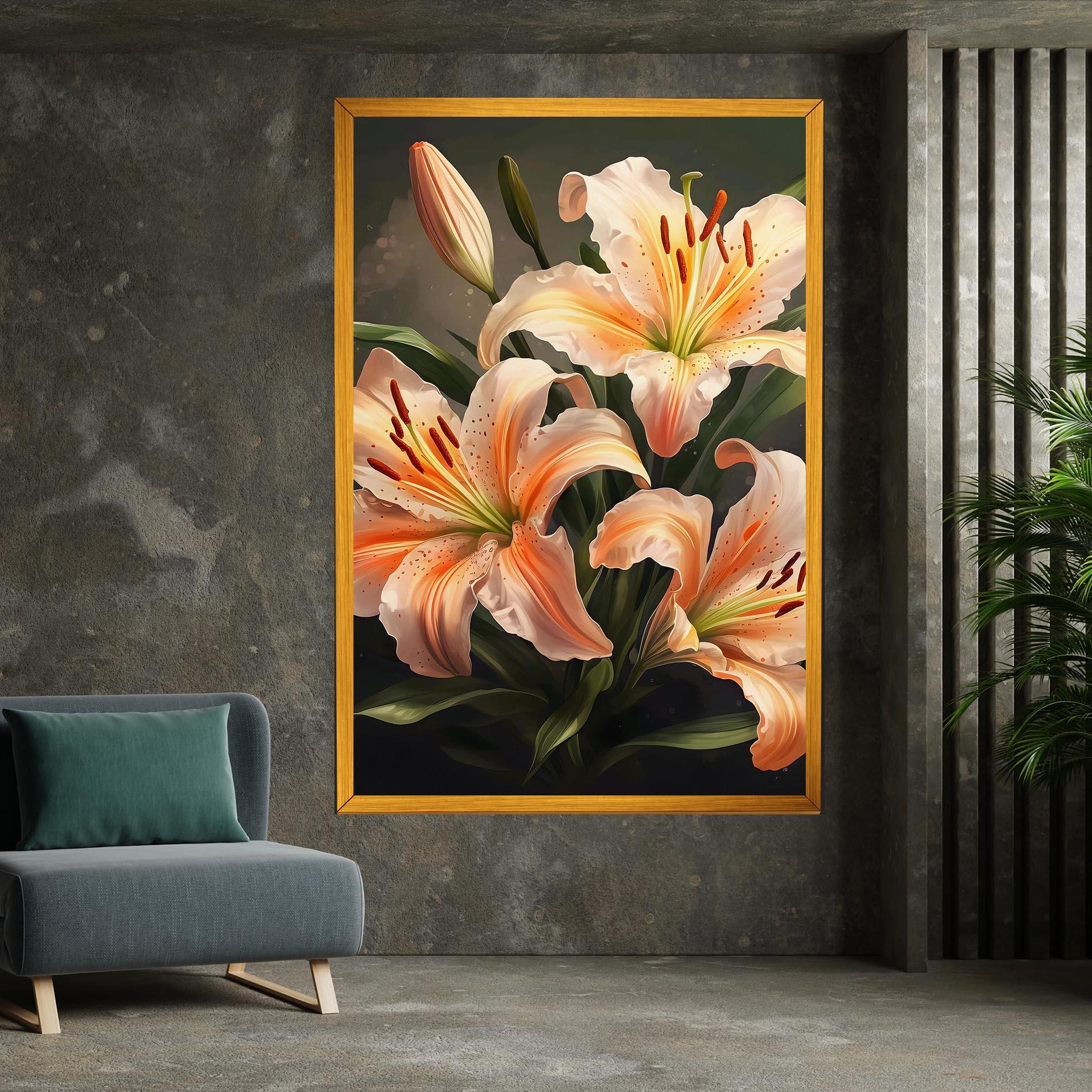 Leinwandbild Light Orange Lily mockup 7