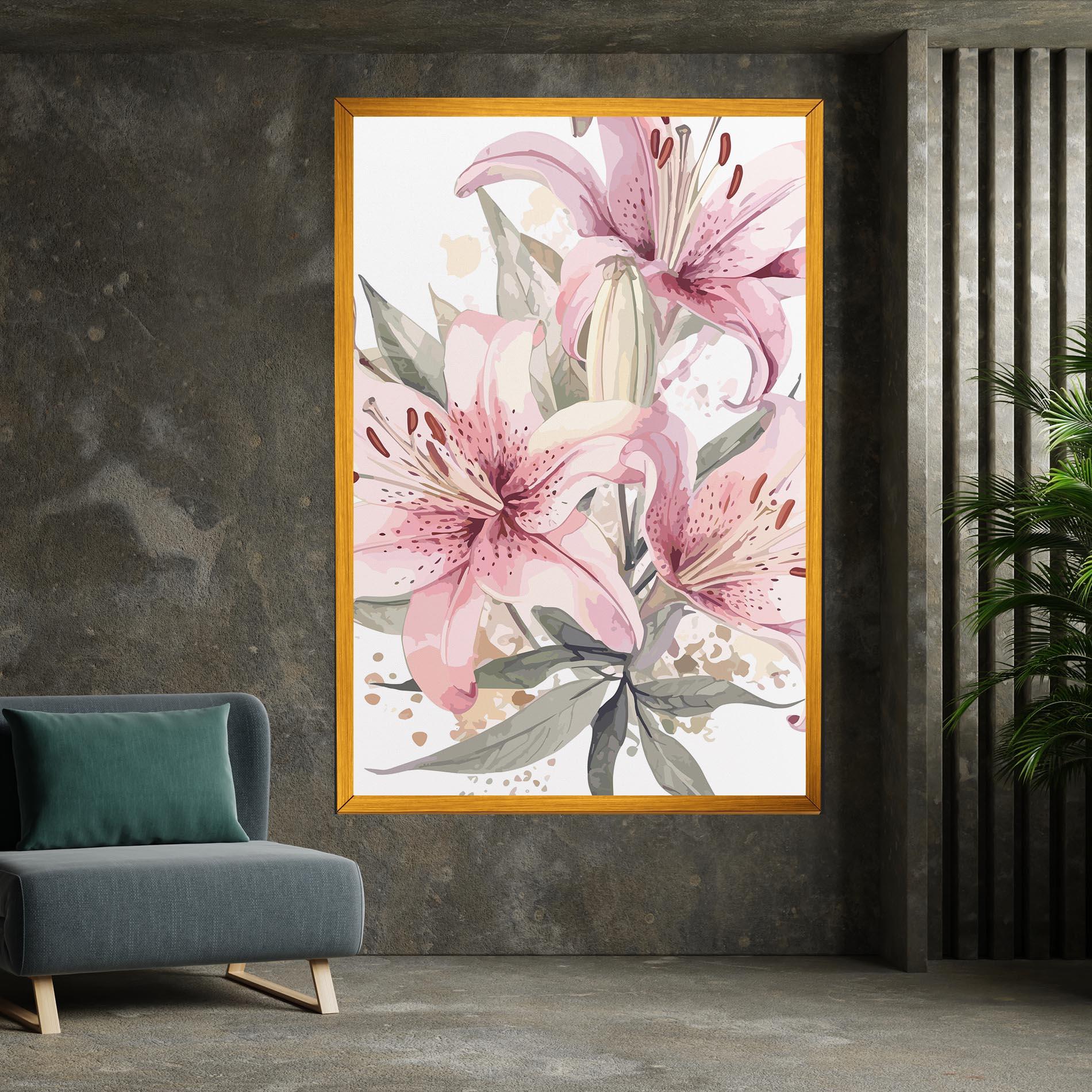 Leinwandbild Light Pink Lily Art mockup 7