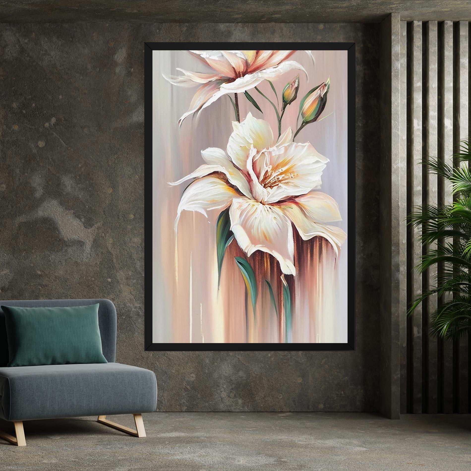 Leinwandbild Abstract Lily Painting mockup 7