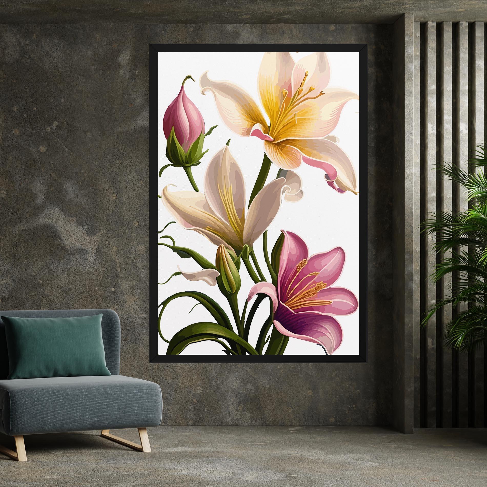 Leinwandbild Purple White Lily mockup 7