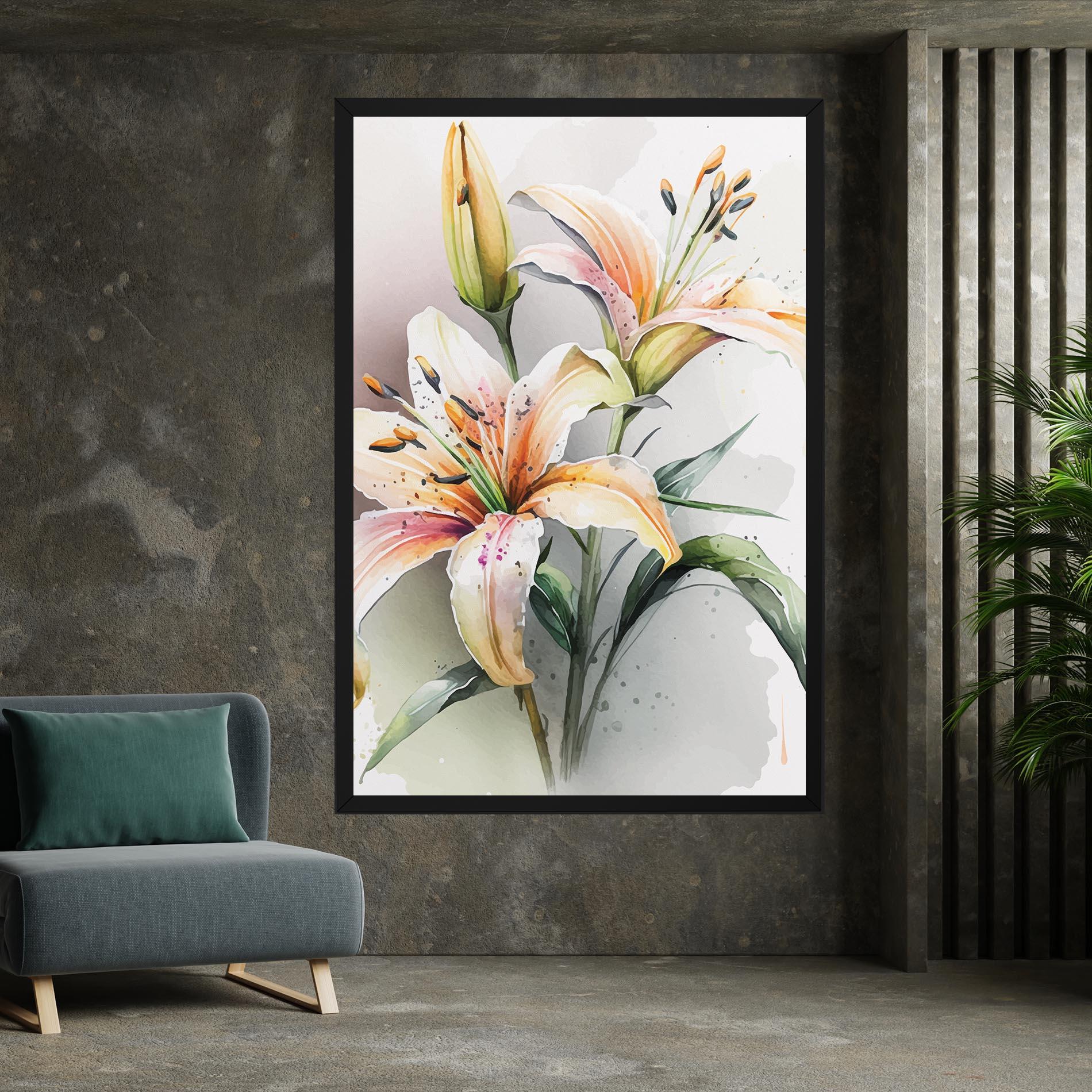 Leinwandbild White Orange Lily mockup 7