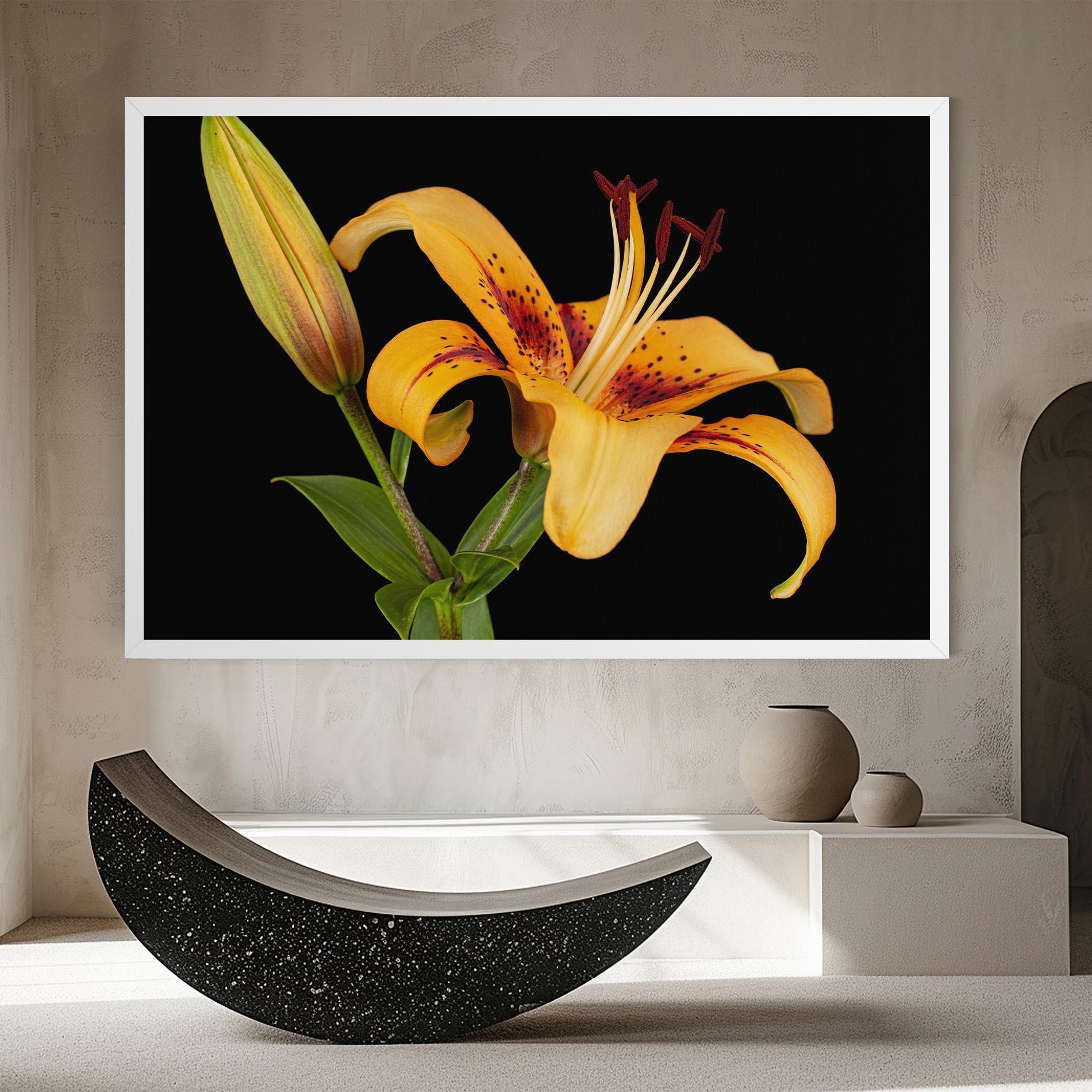 Leinwandbild Beautiful Yellow Lily mockup 8