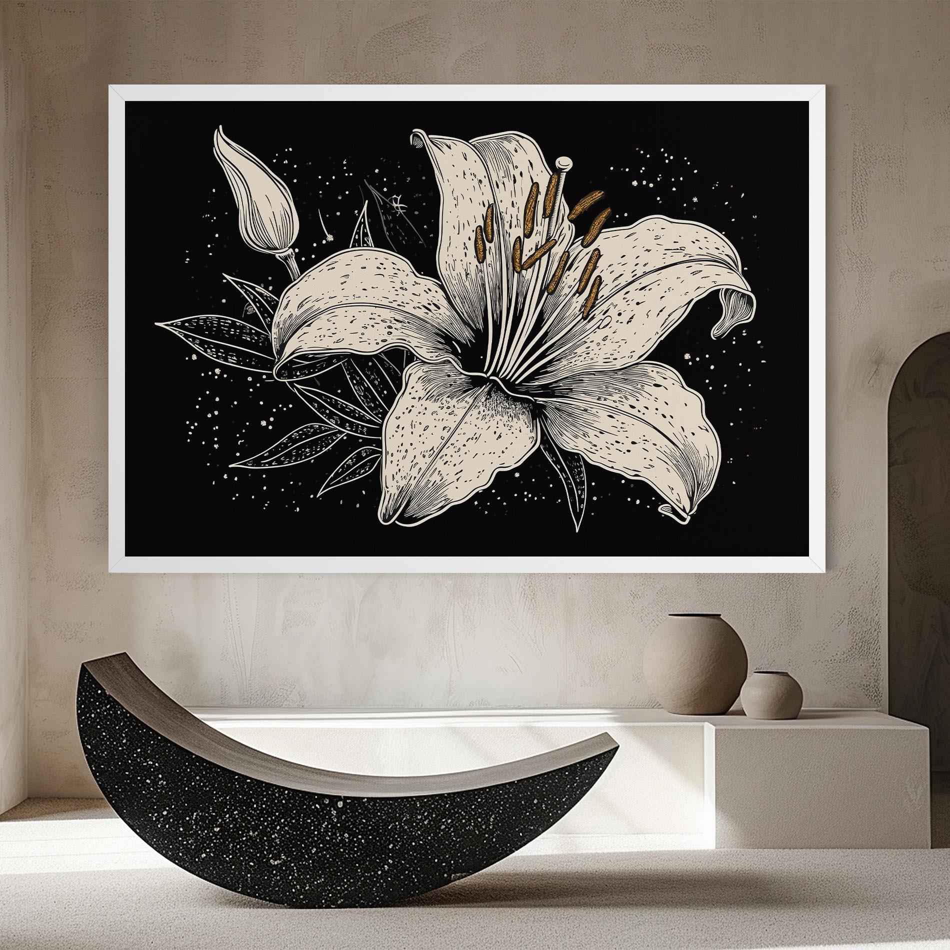 Leinwandbild Cream Black Lily mockup 8