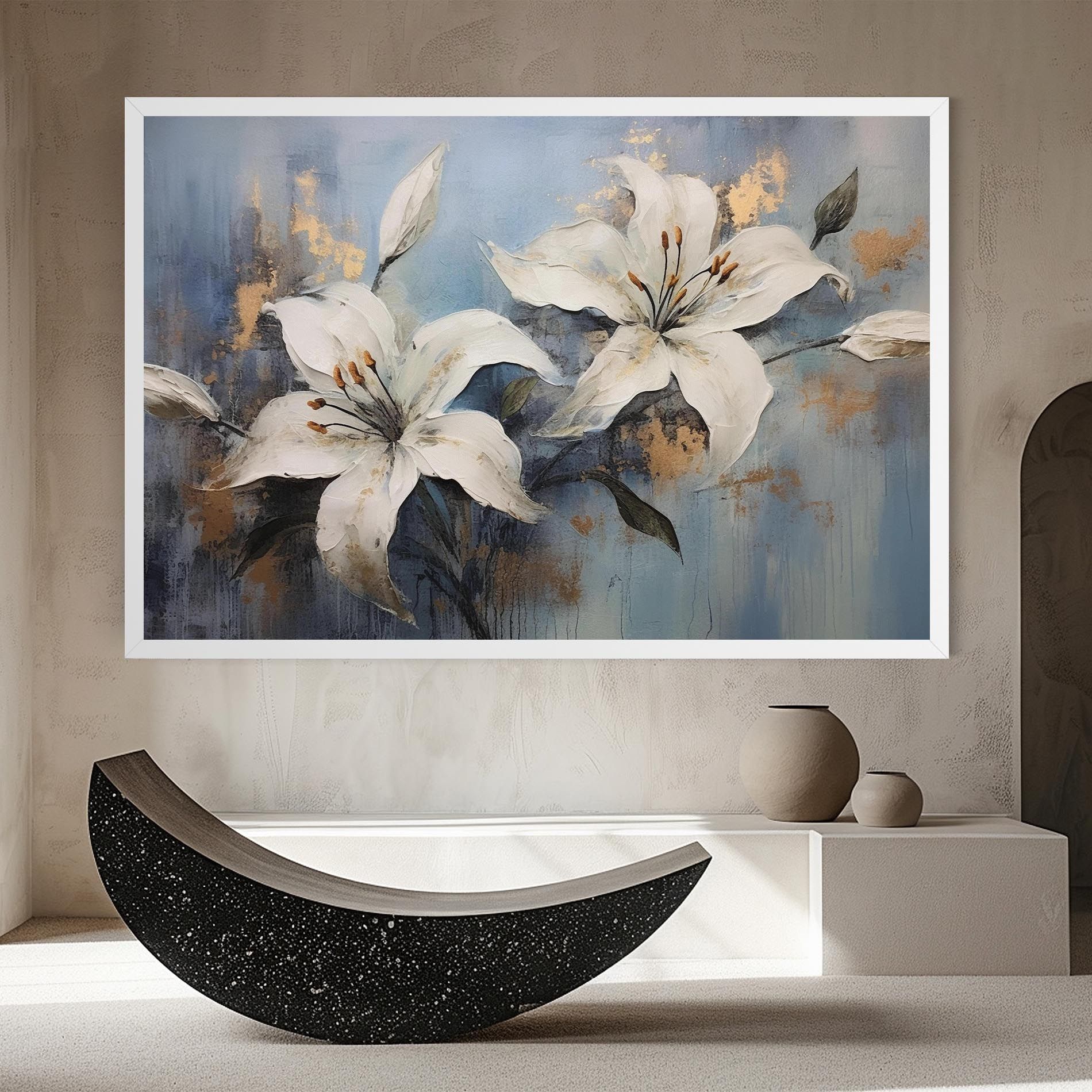 Gold Lily Painting mockup 8