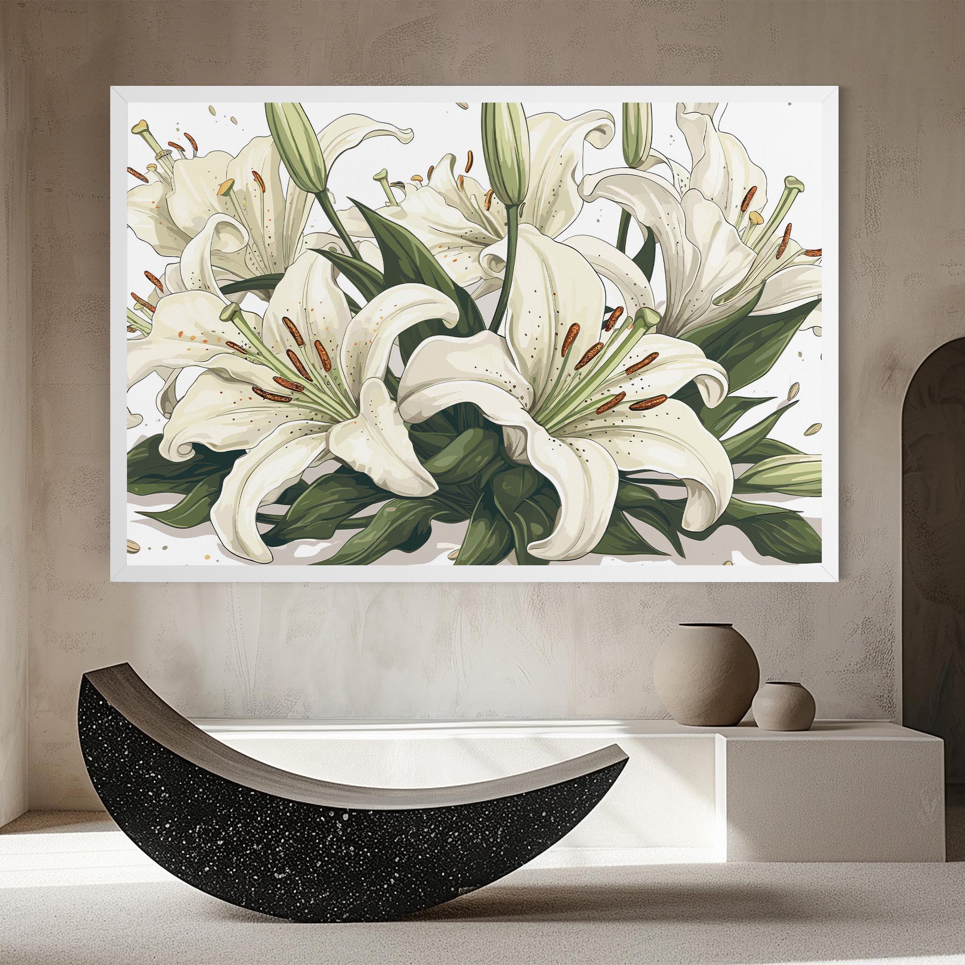 Leinwandbild Grey White Lily mockup 8