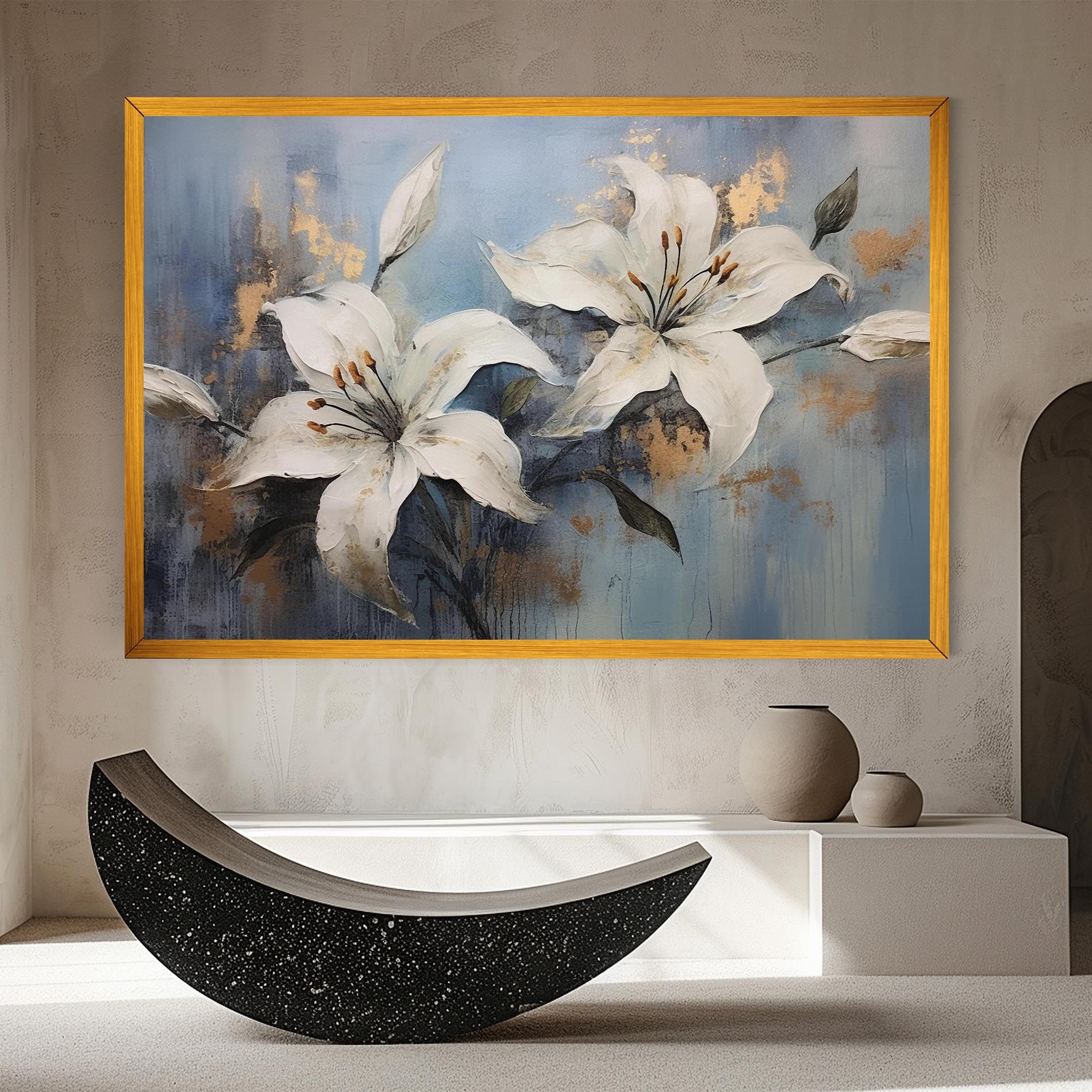 Gold Lily Painting mockup 8