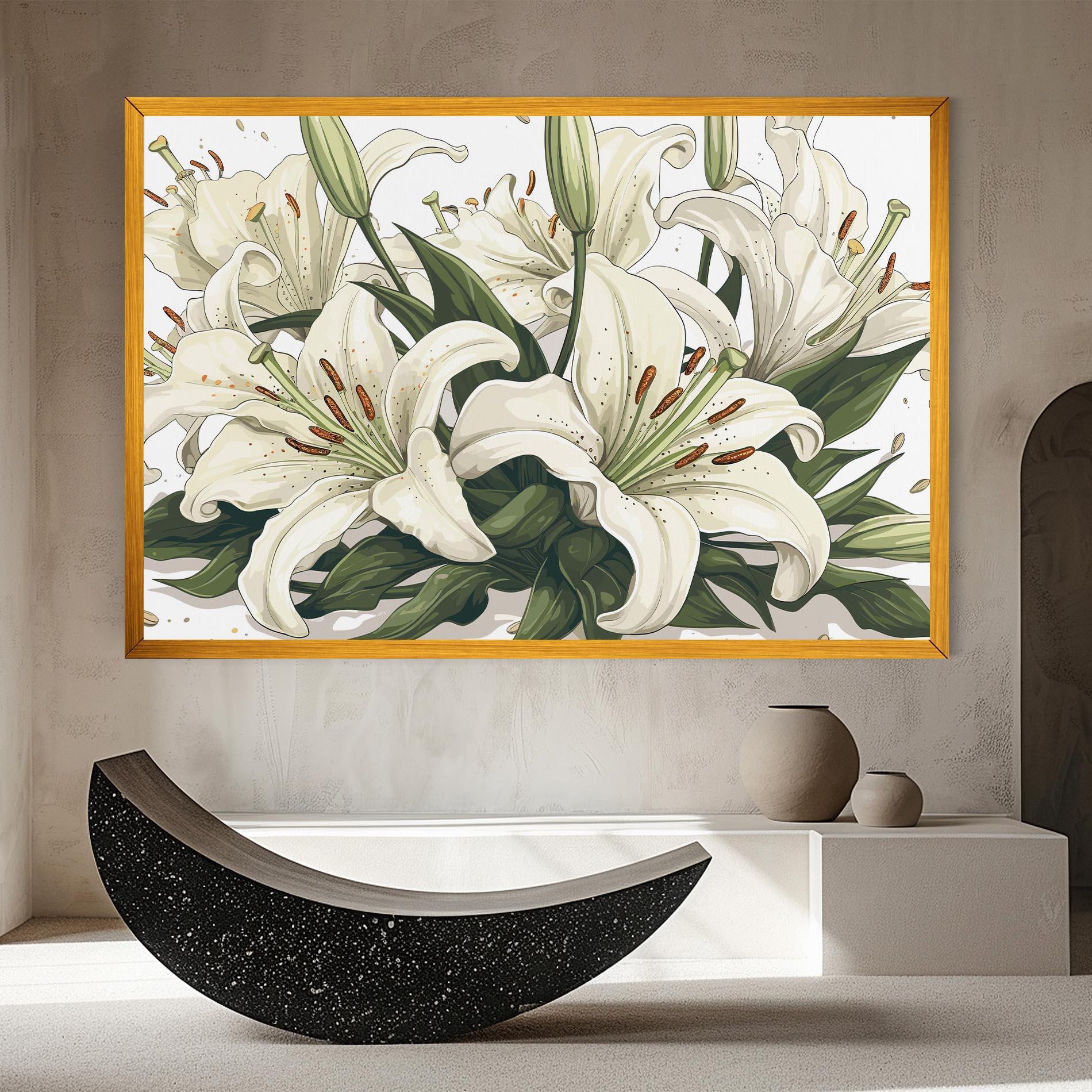 Leinwandbild Grey White Lily mockup 8