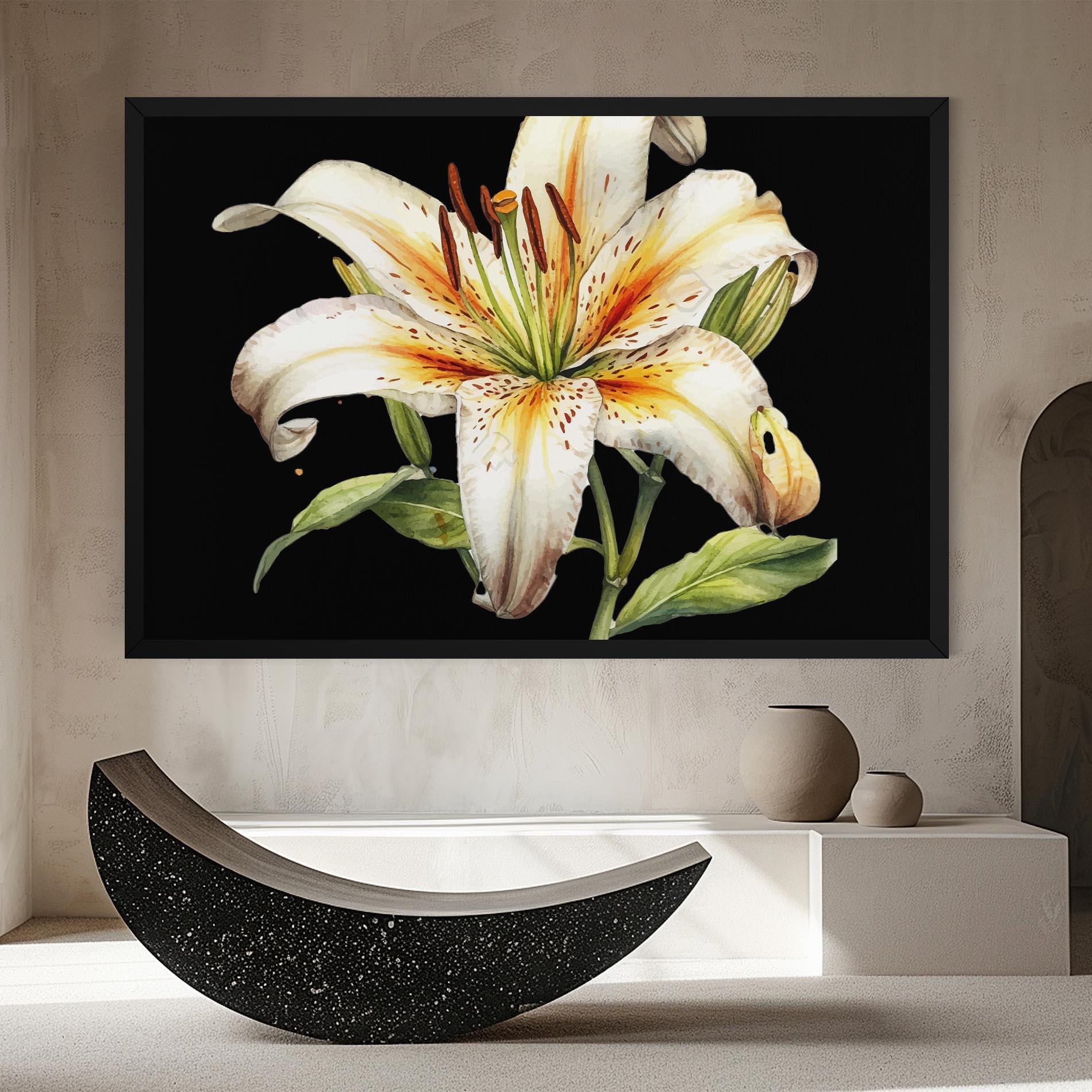 Leinwandbild Beautiful White Lily mockup 8