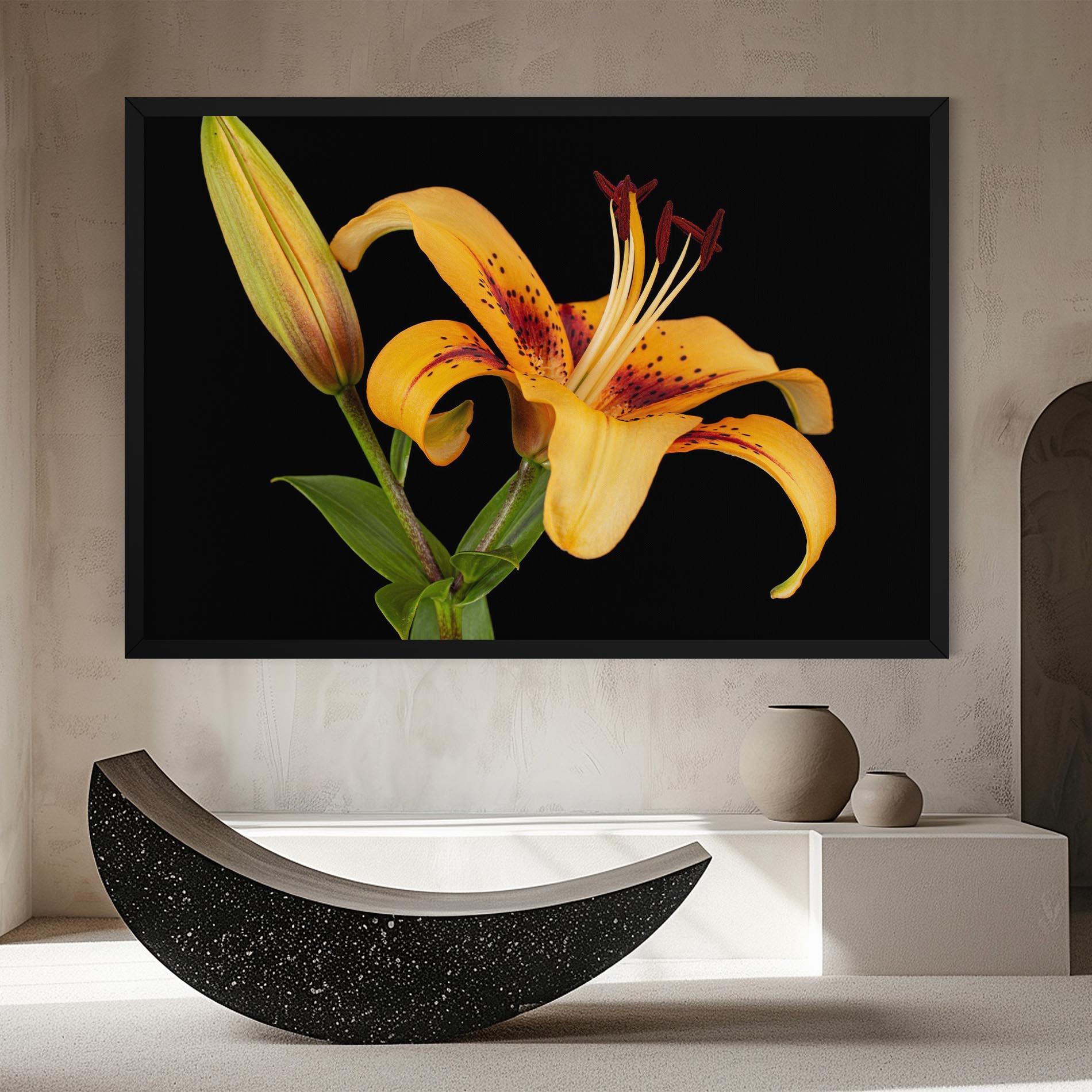 Leinwandbild Beautiful Yellow Lily mockup 8