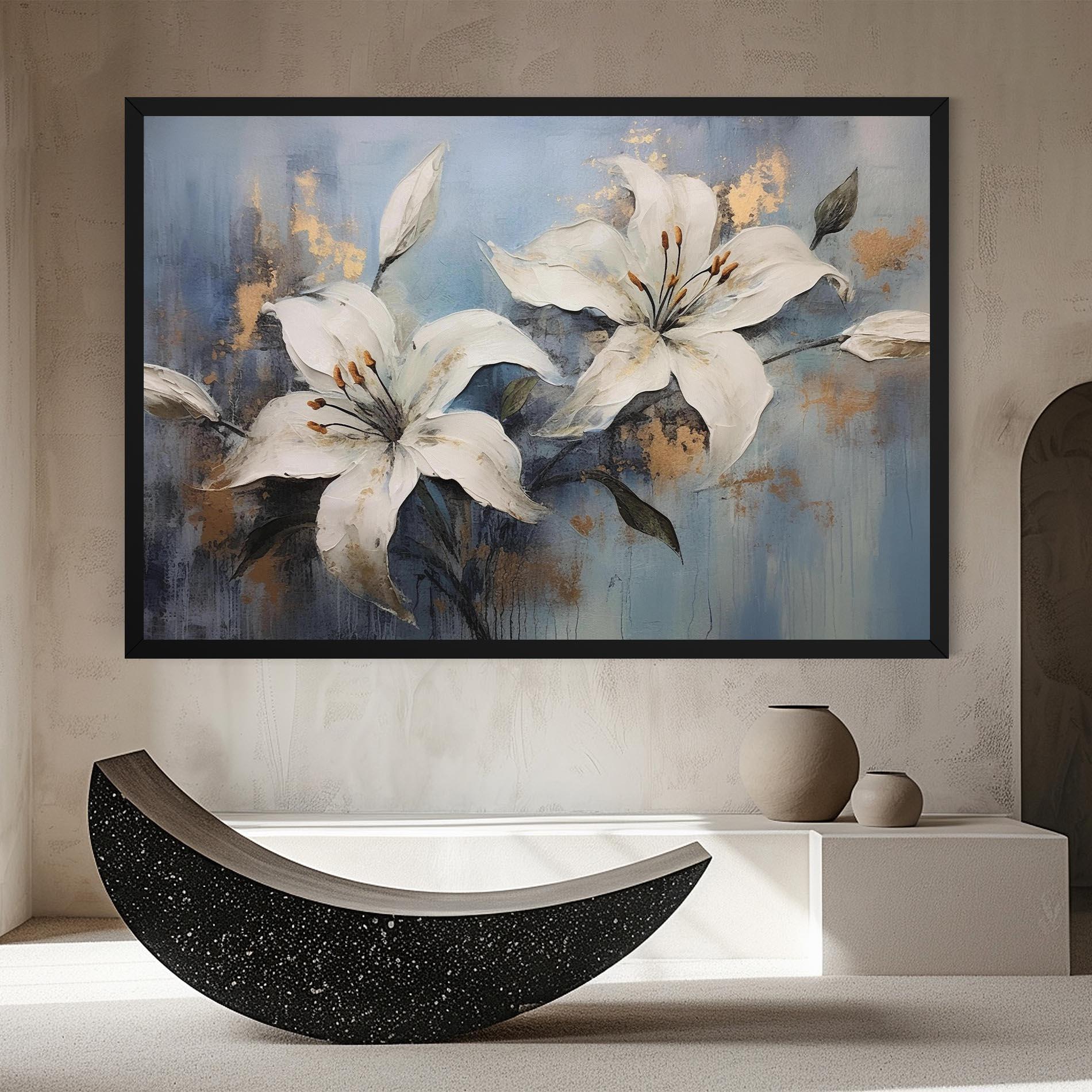 Leinwandbild Gold Lily Painting mockup 8