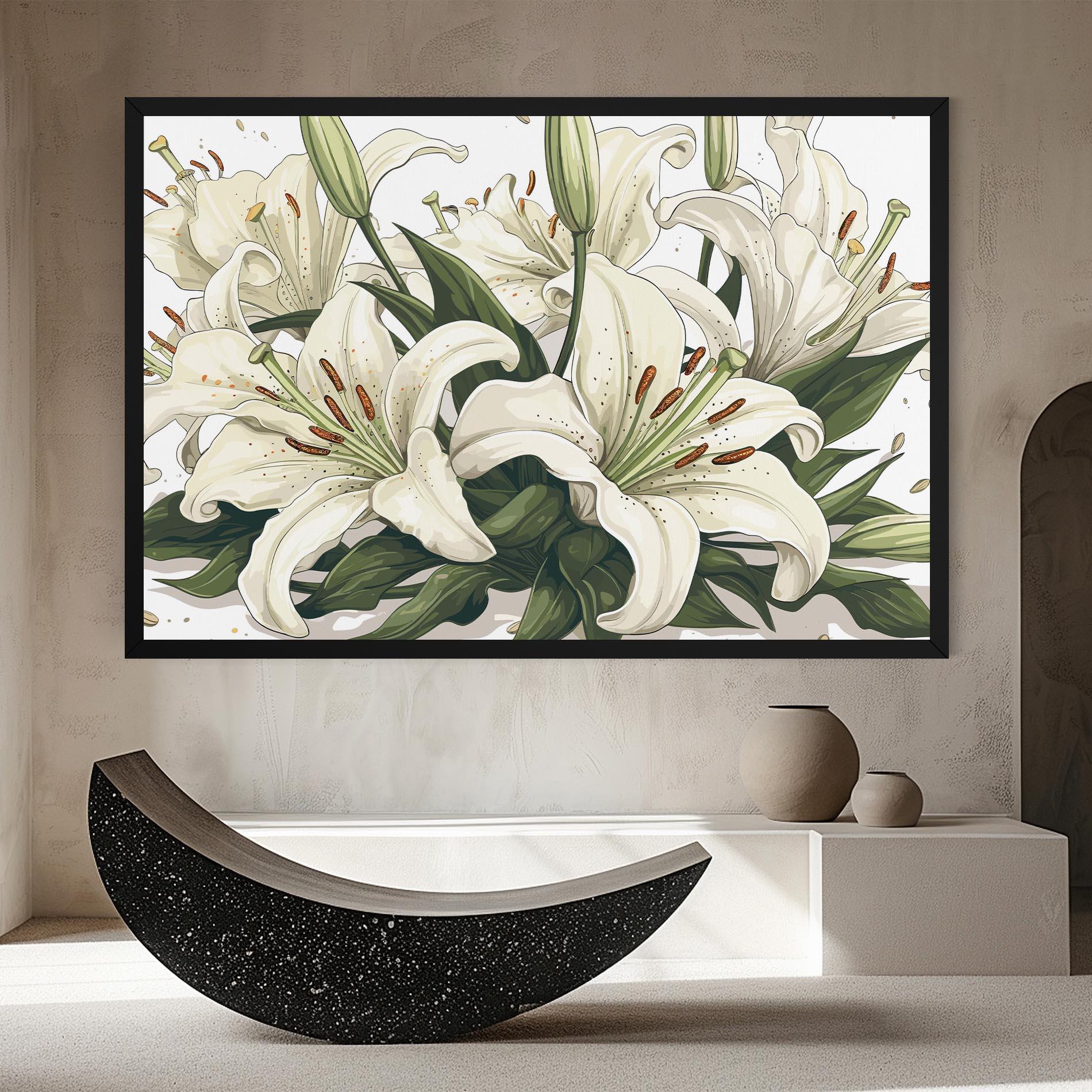 Leinwandbild Grey White Lily mockup 8