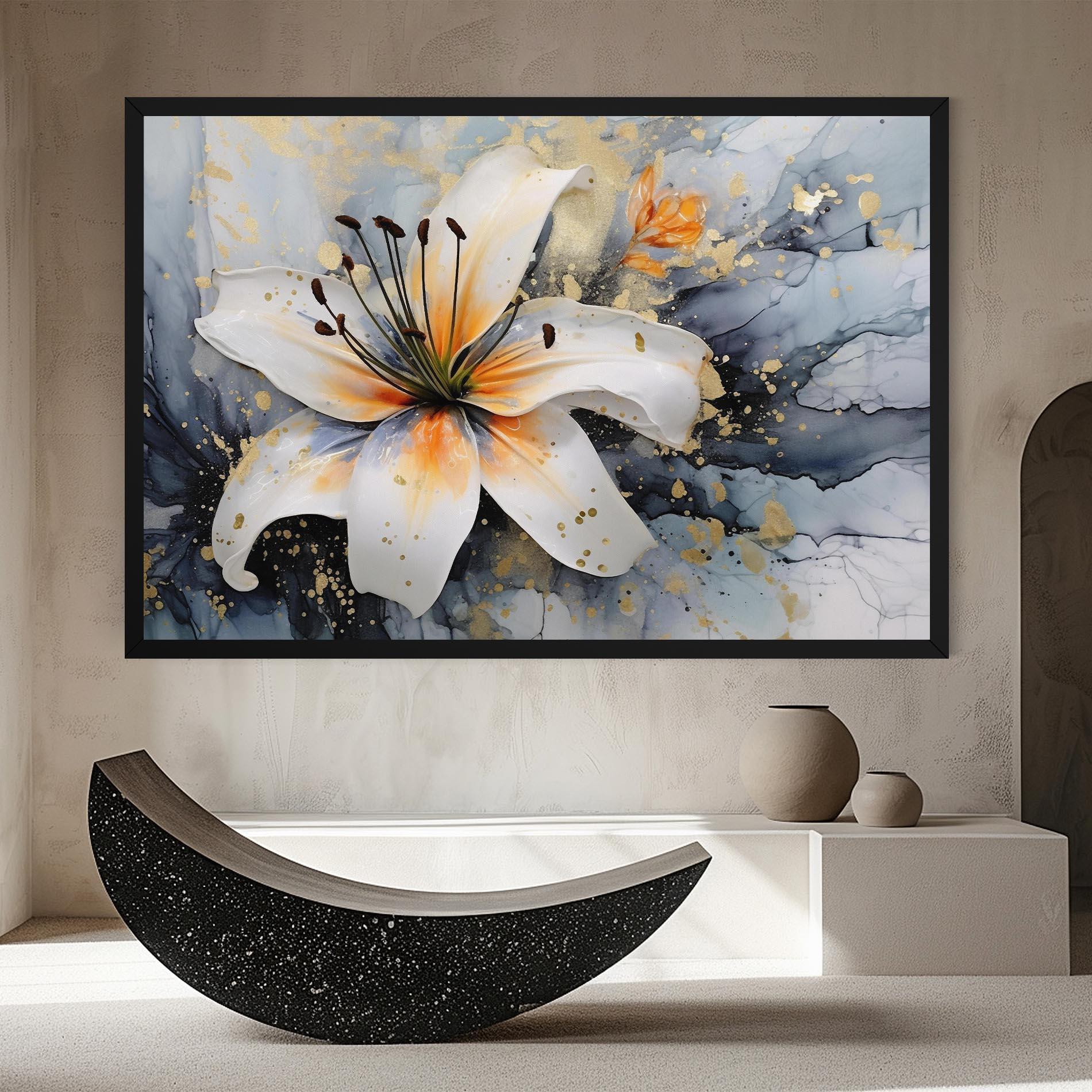 Leinwandbild Lily With Orange Painting mockup 8
