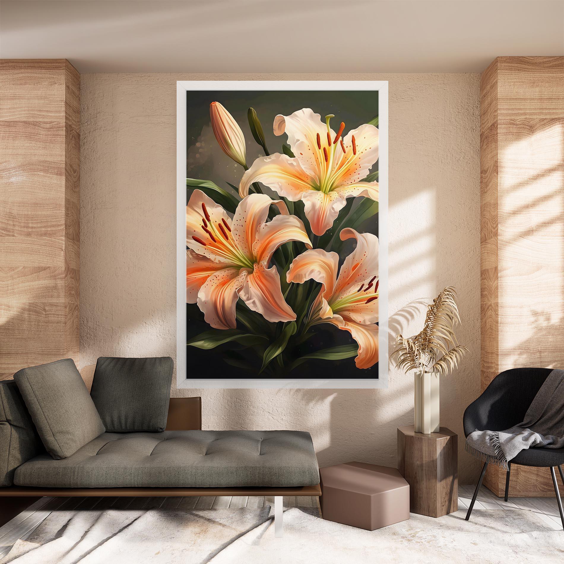 Leinwandbild Light Orange Lily mockup 8