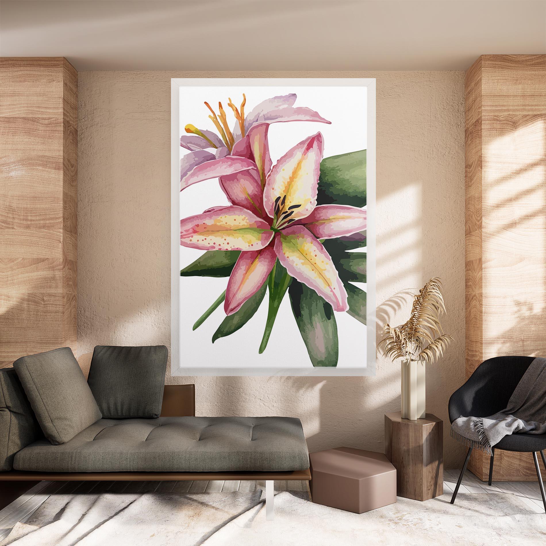 Leinwandbild Lily Pretty Pink mockup 8
