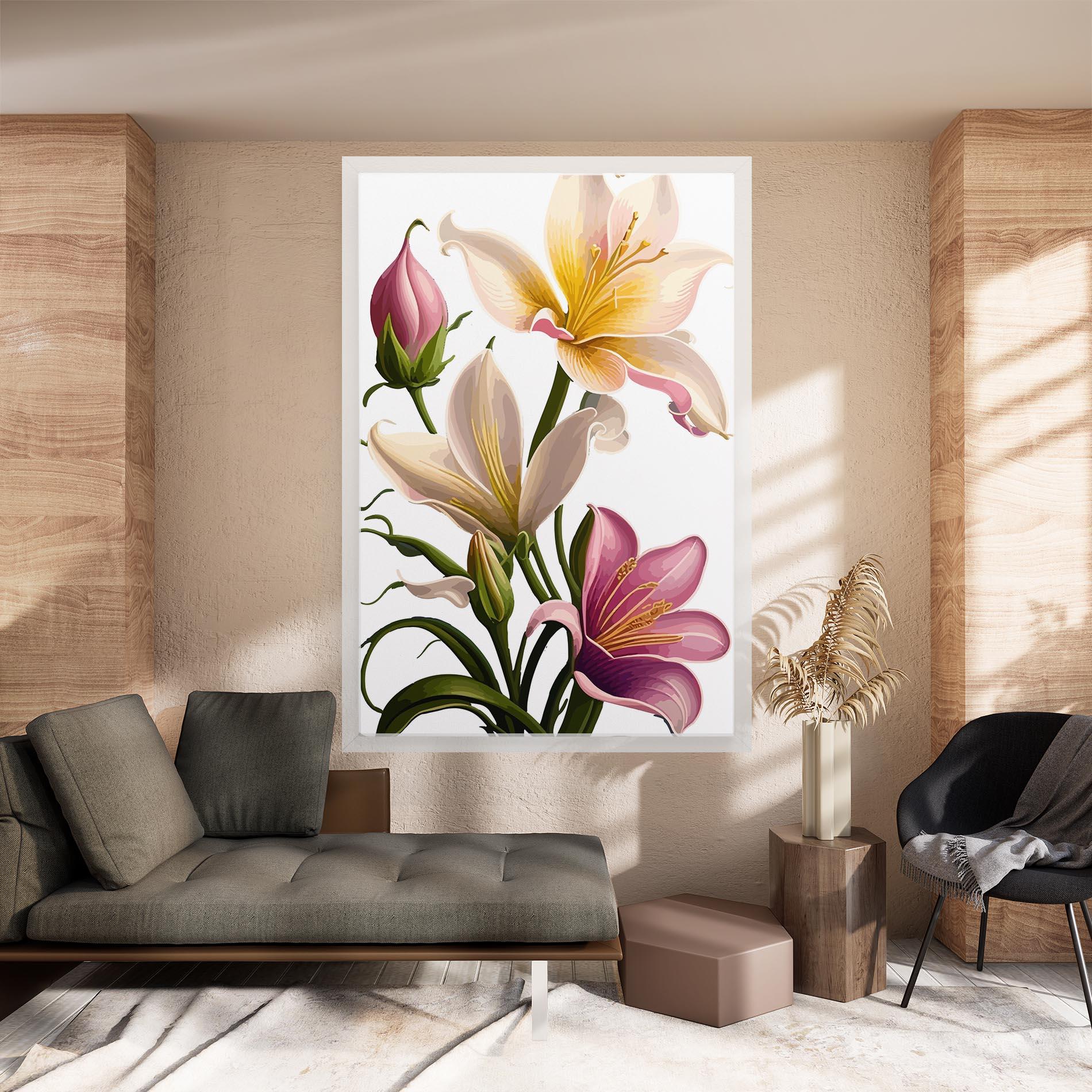 Leinwandbild Purple White Lily mockup 8
