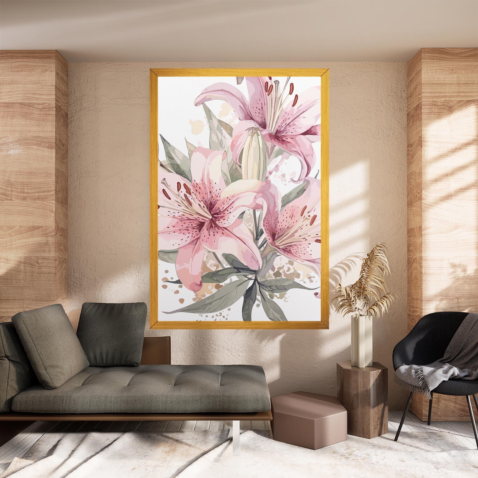 Leinwandbild Light Pink Lily Art mockup 8